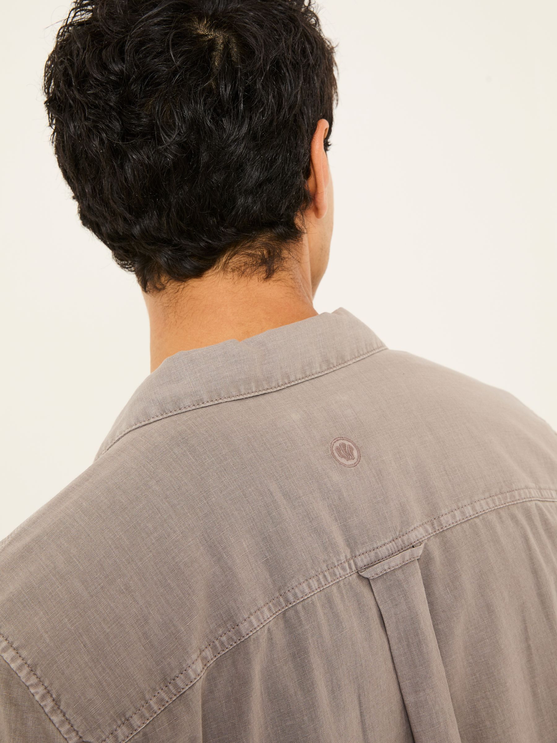 Bugle Light Grey Linen Cotton Shirt - Image 5 of 6