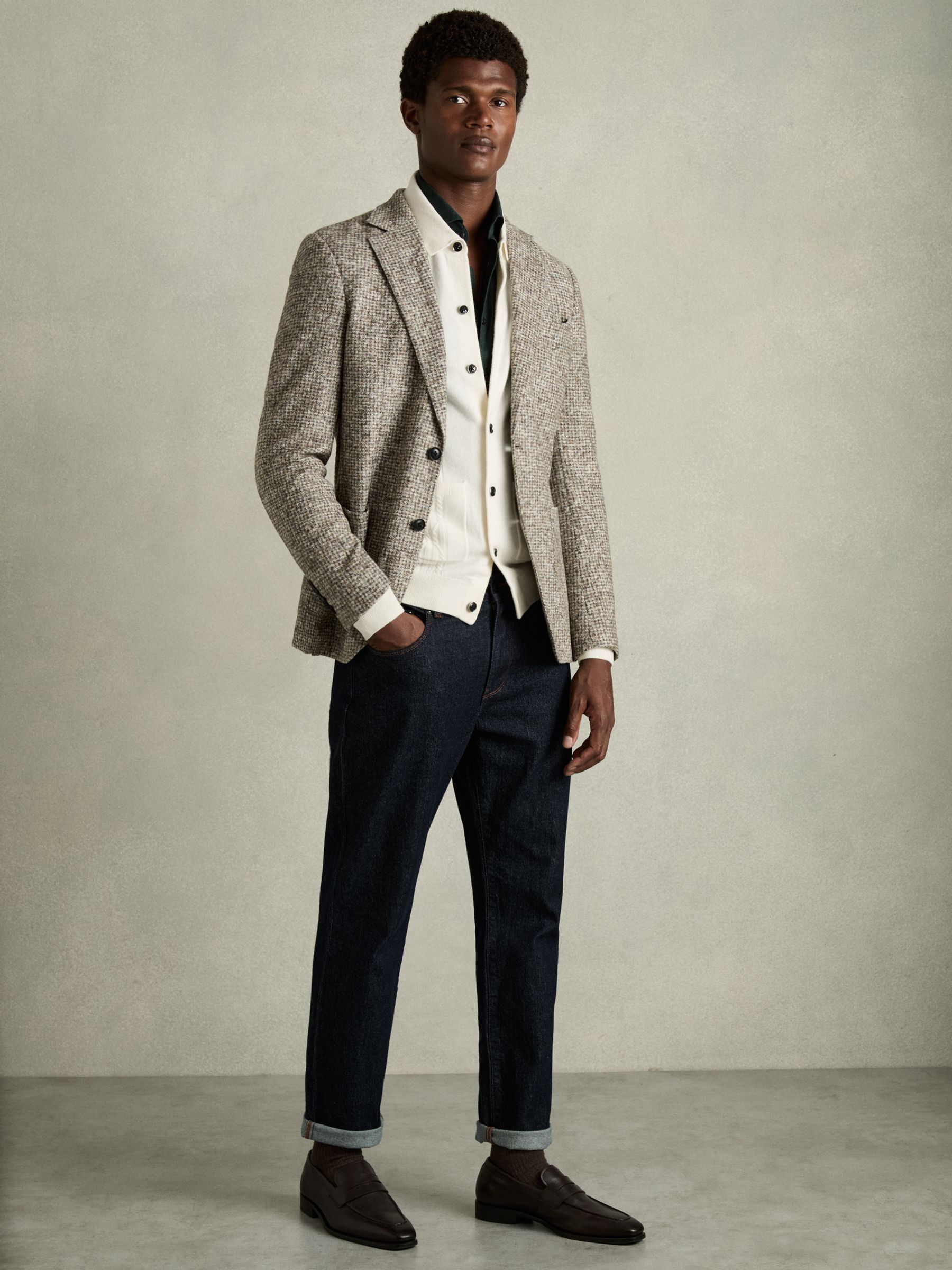 Wool Cabled-Knitted Cardigan in White - Image 3 of 6