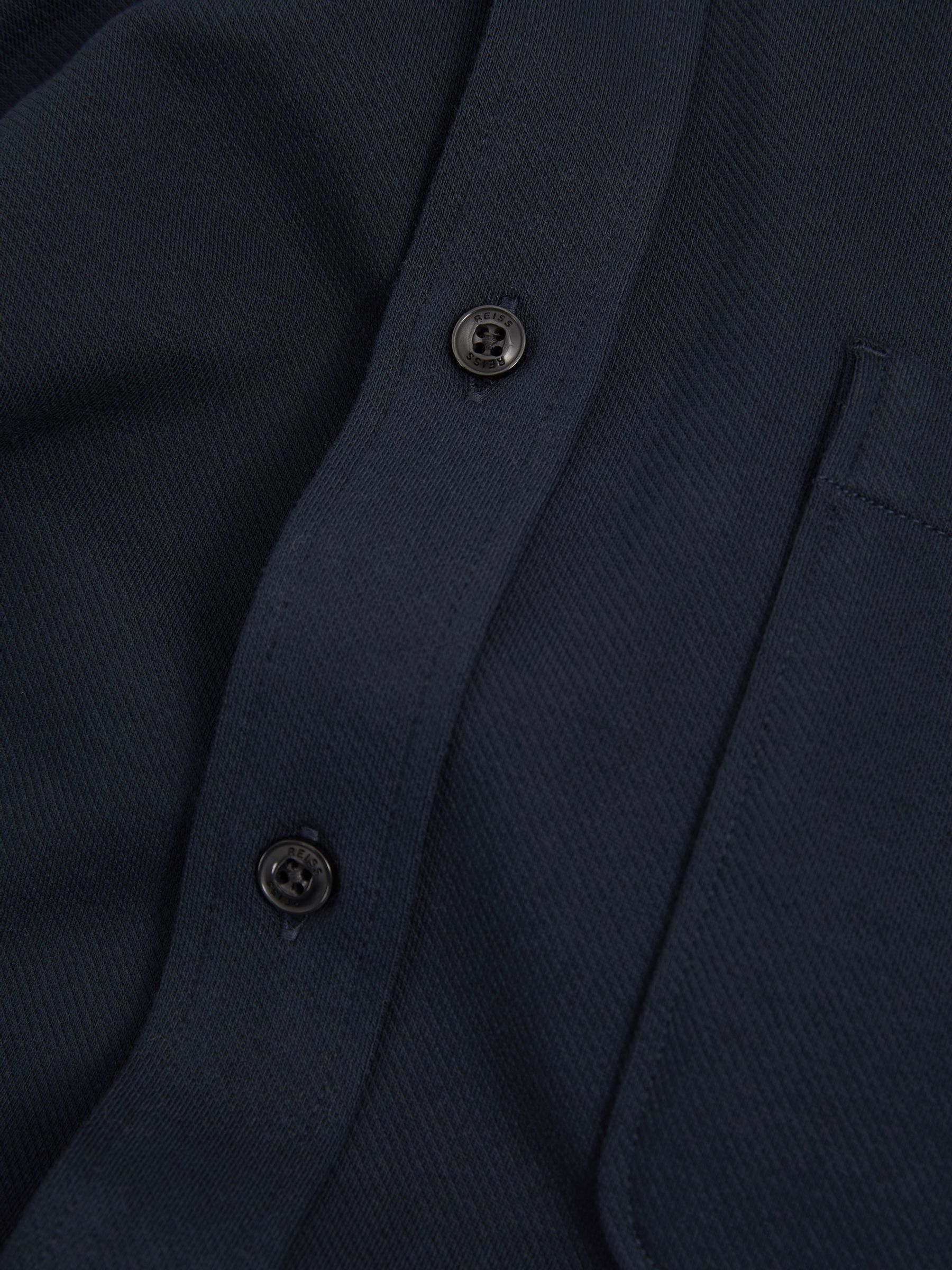 Cotton Blend Twill Overshirt in Navy - Image 6 of 6