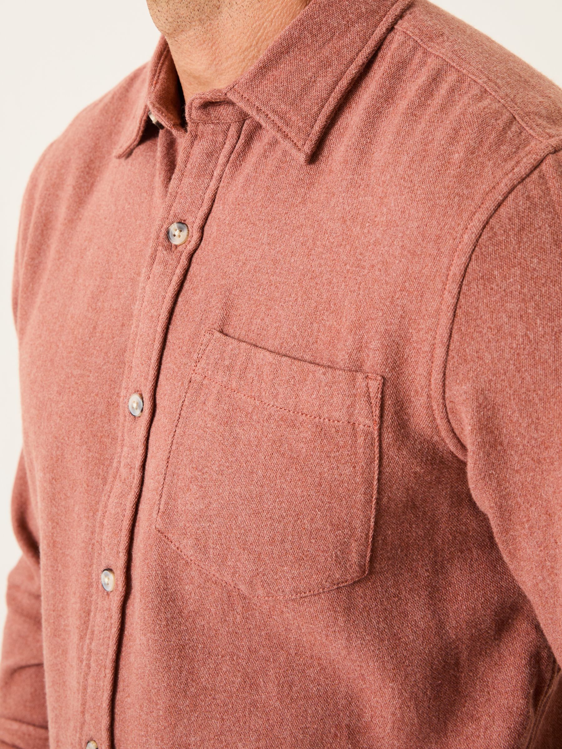 Rust Brown Long Sleeve Brushed Shirt - Image 4 of 6