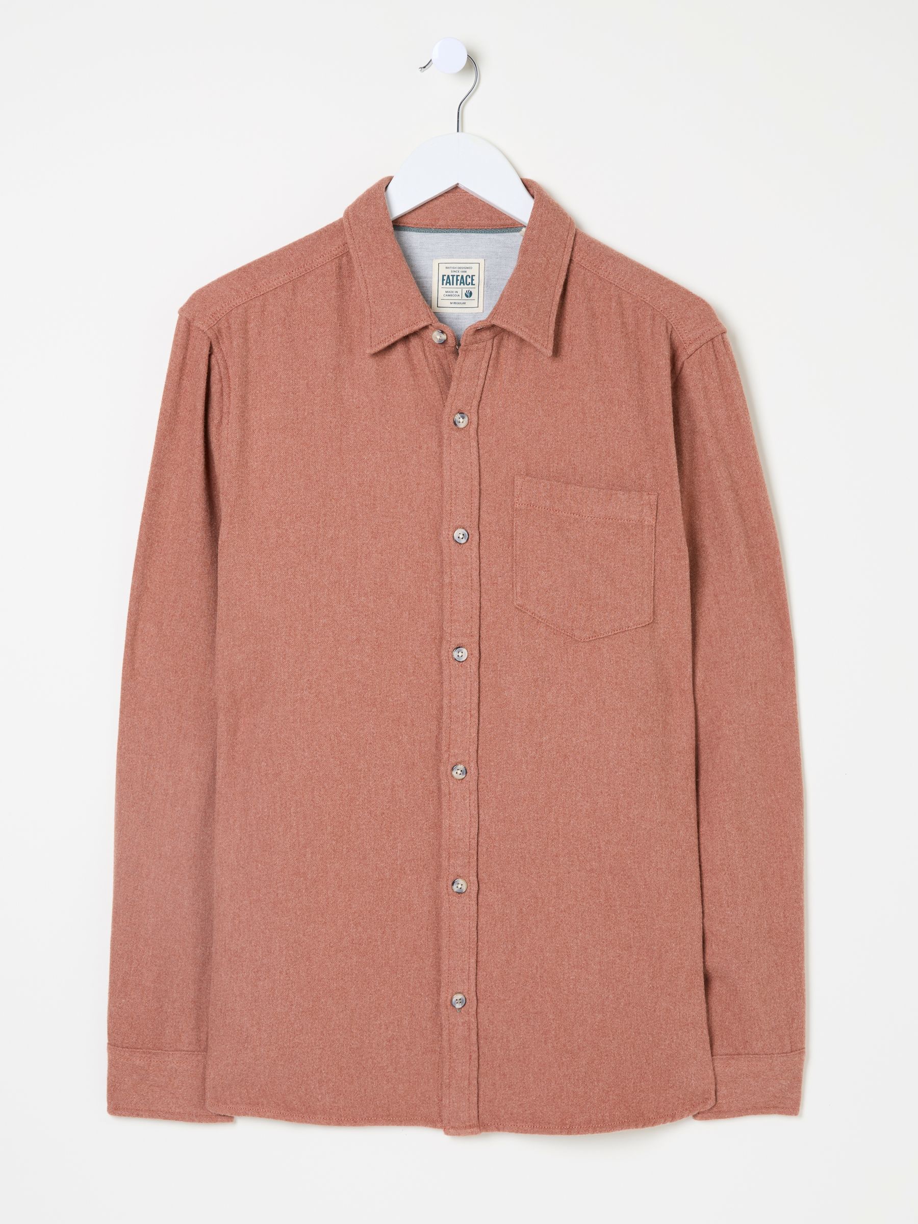 Rust Brown Long Sleeve Brushed Shirt - Image 5 of 6