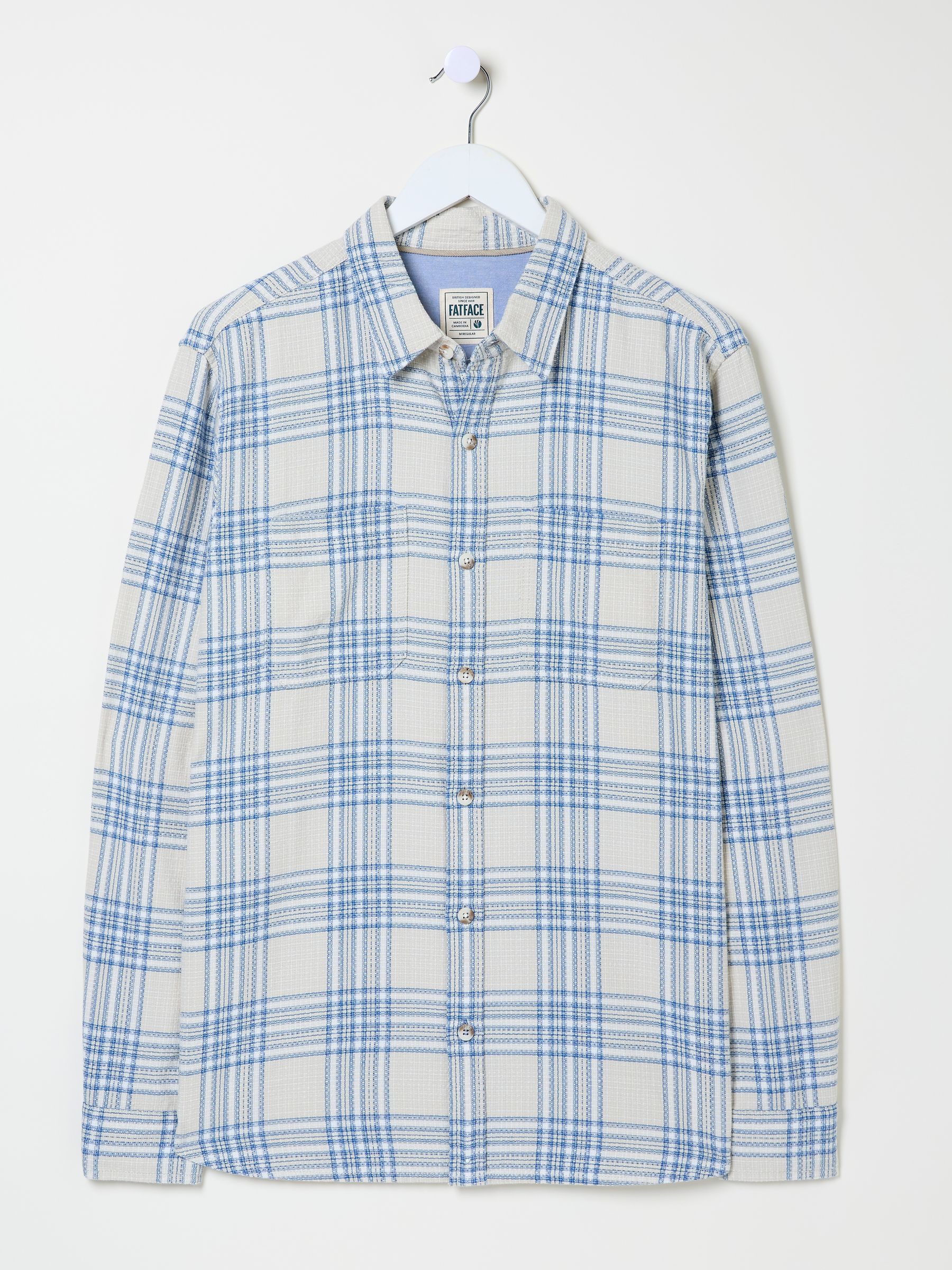 Light Vintage Blue Long Sleeve Hove Check Shirt - Image 5 of 5