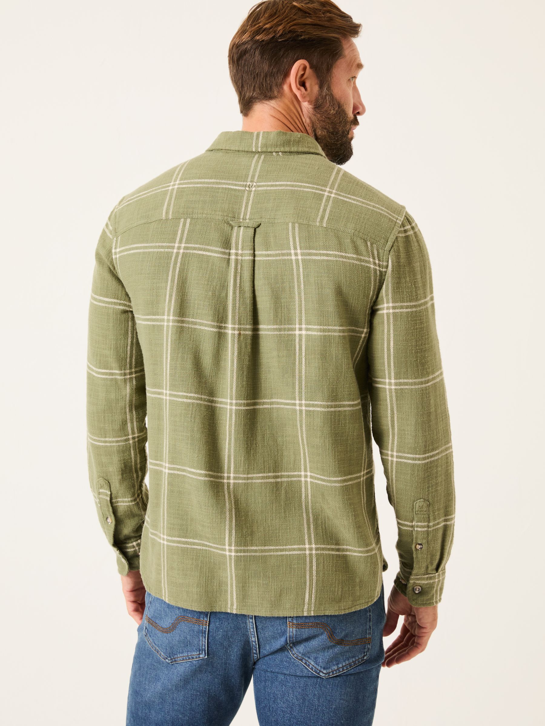 Wells Mid Green Long Sleeve Check Shirt - Image 3 of 6