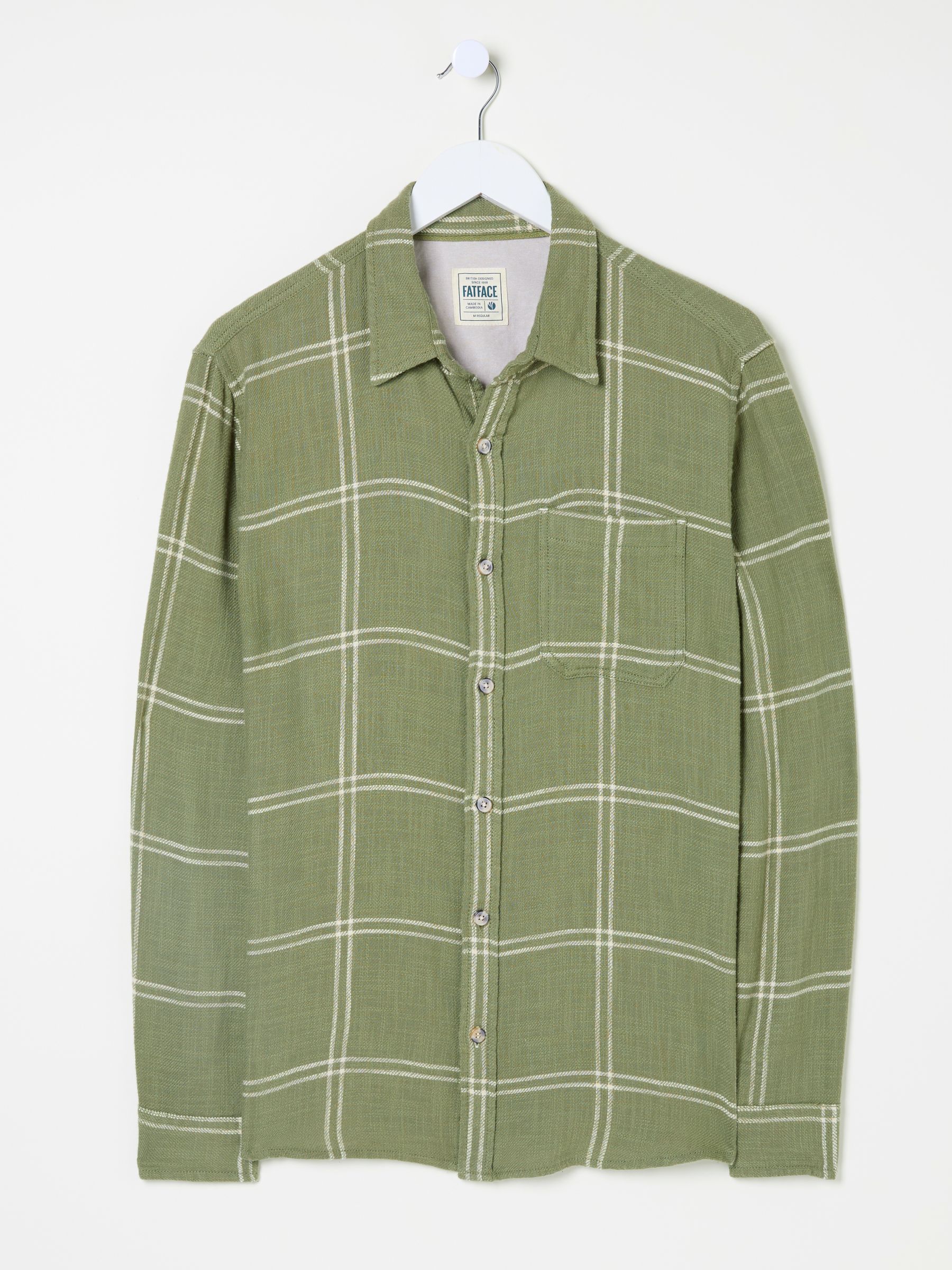 Wells Mid Green Long Sleeve Check Shirt - Image 6 of 6