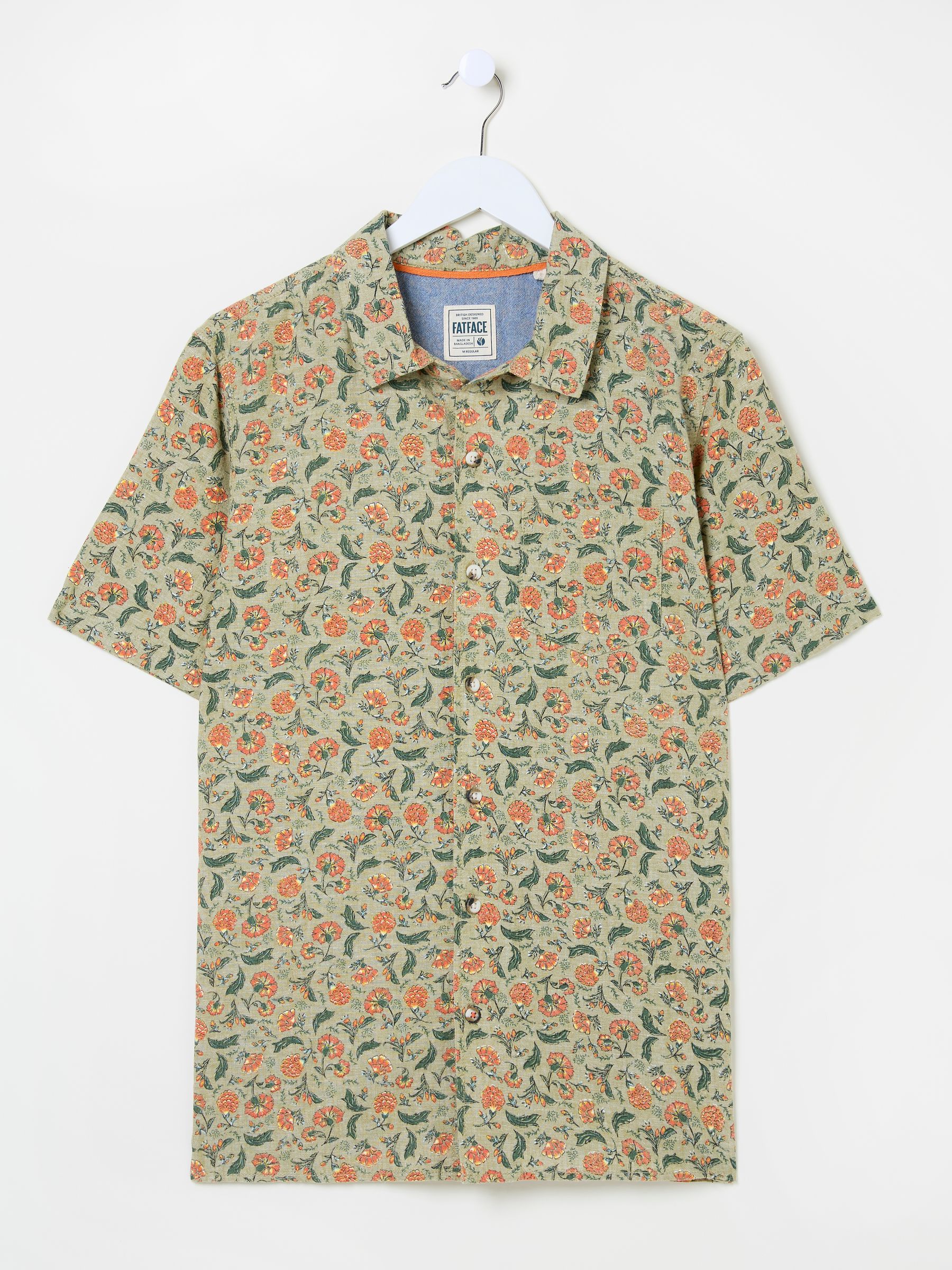 Mid Green Short Sleeve Bloom Print Shirt - Image 6 of 6