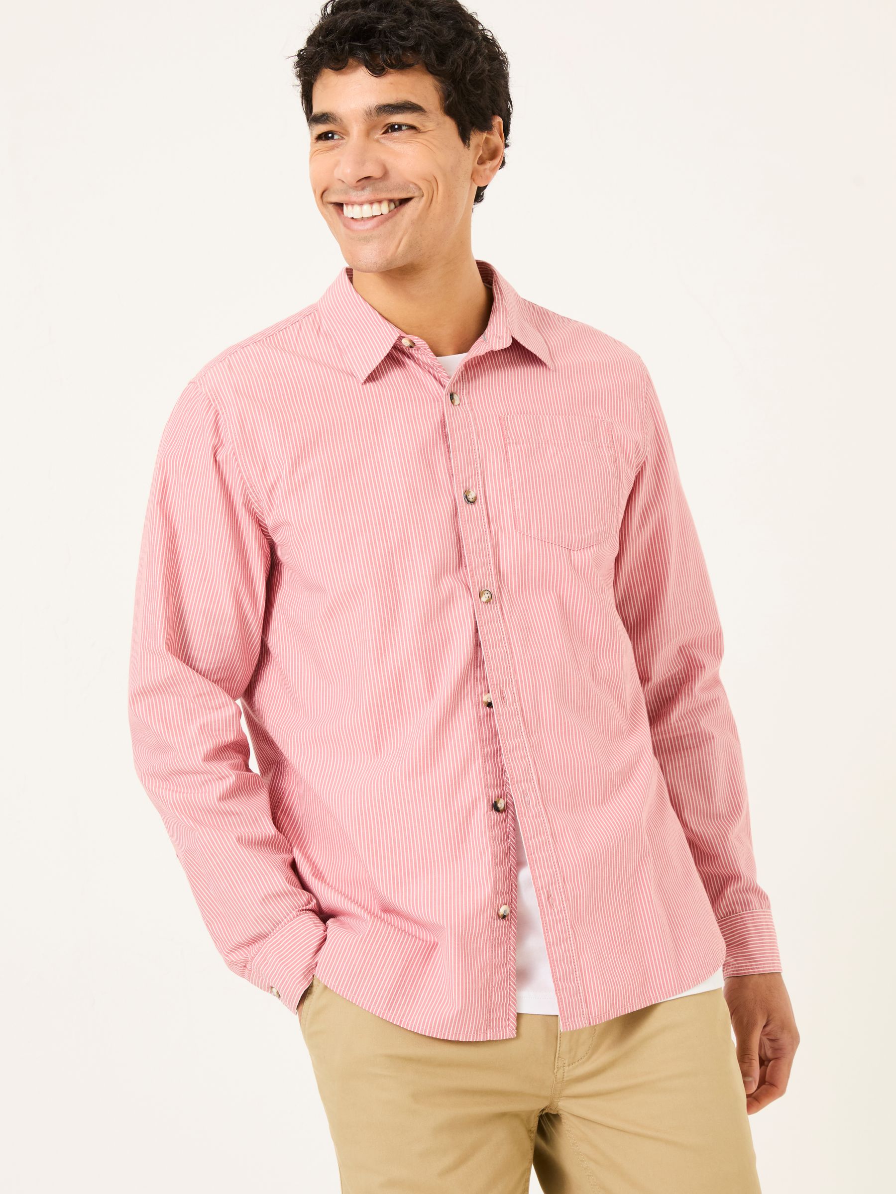 Dusky Pink Long Sleeve Elm Stripe Shirt - Image 1 of 6
