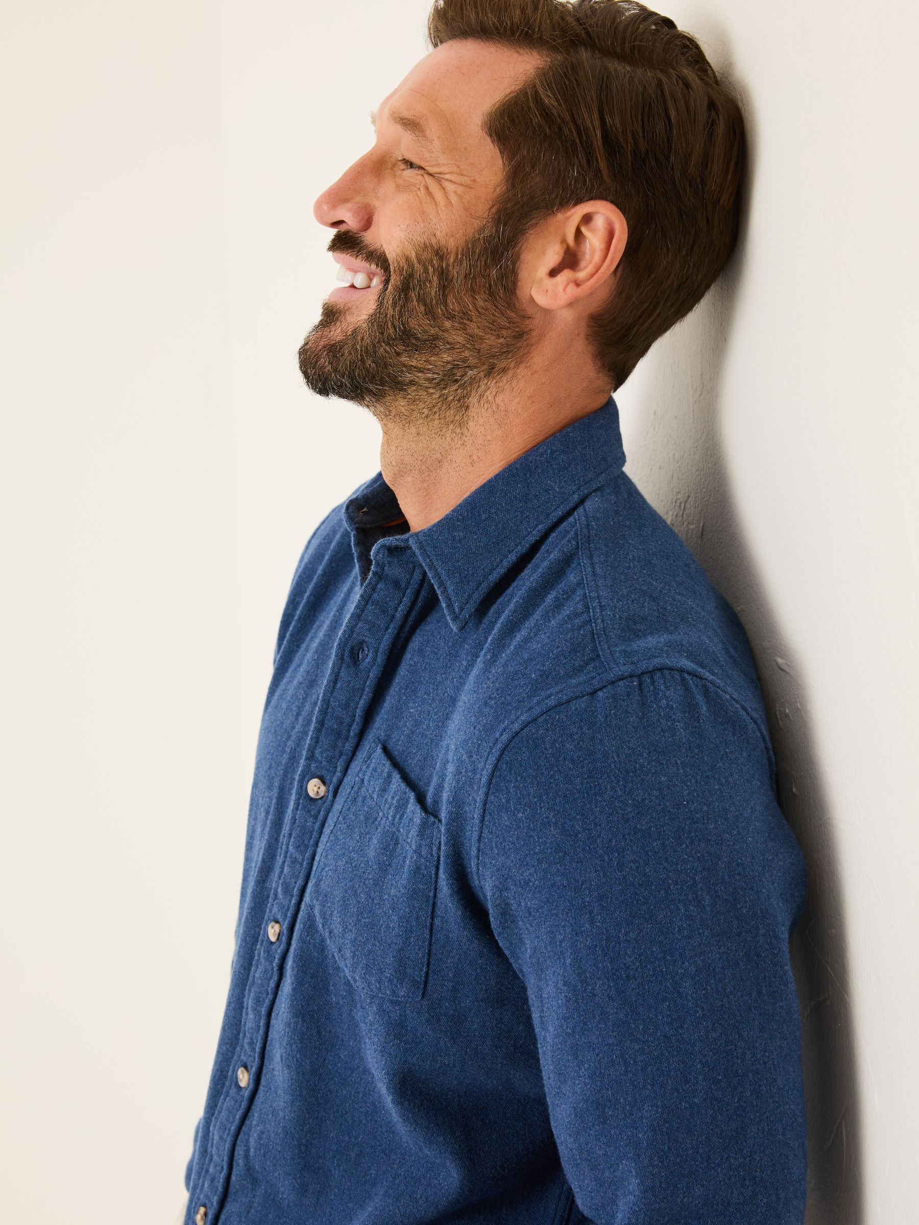 Blue Denim Long Sleeve Brushed Shirt - Image 3 of 5