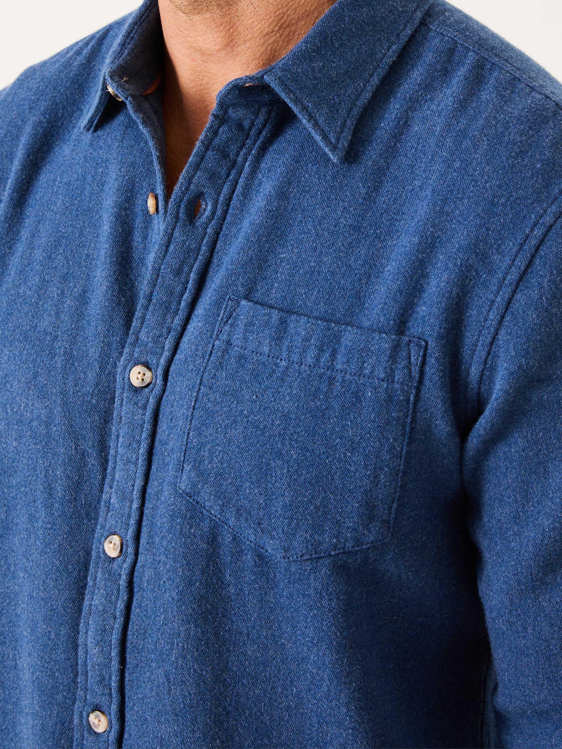Blue Denim Long Sleeve Brushed Shirt - Image 4 of 5