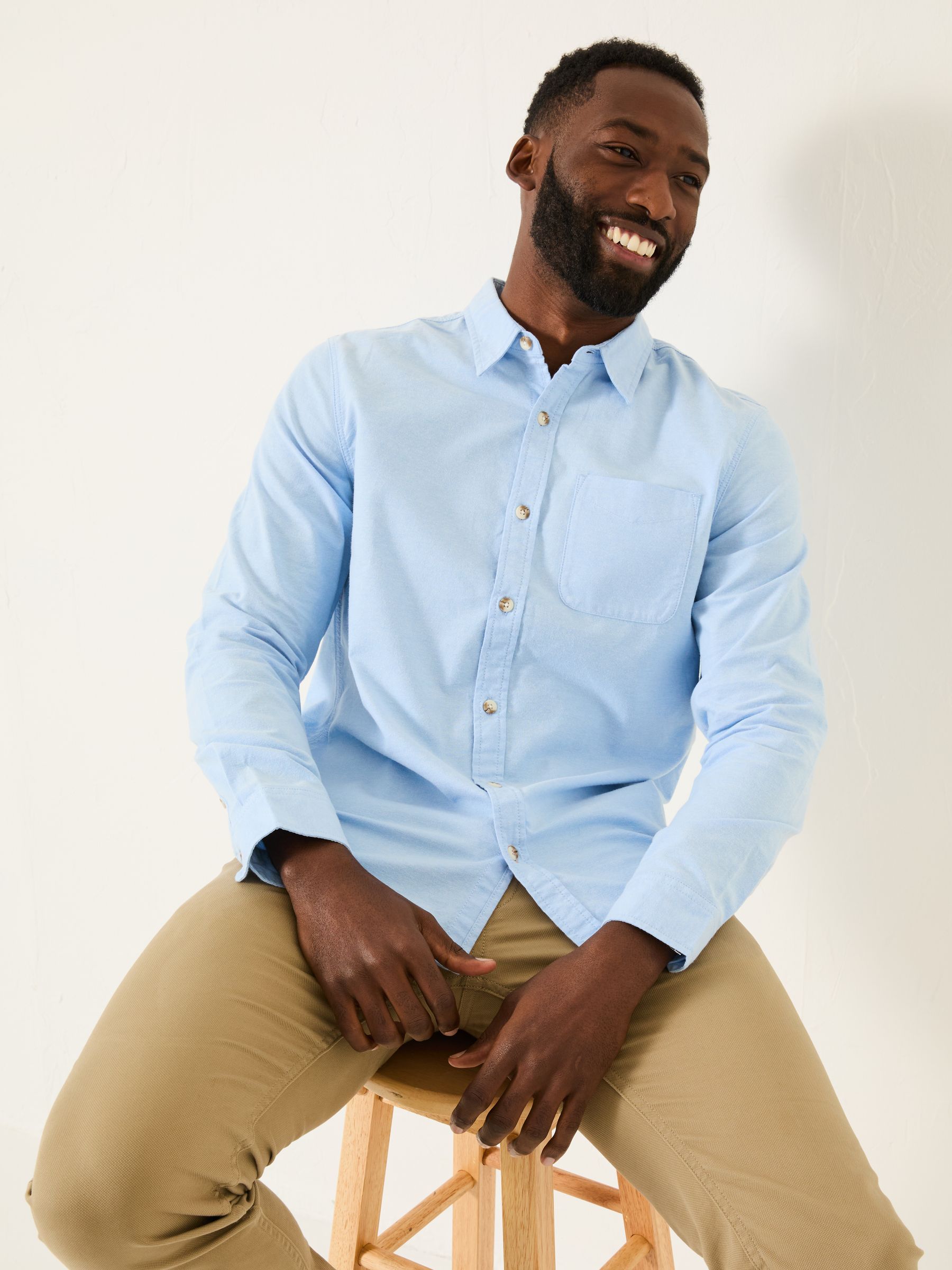 Blue Long Sleeve Oxford Shirt - Image 3 of 6
