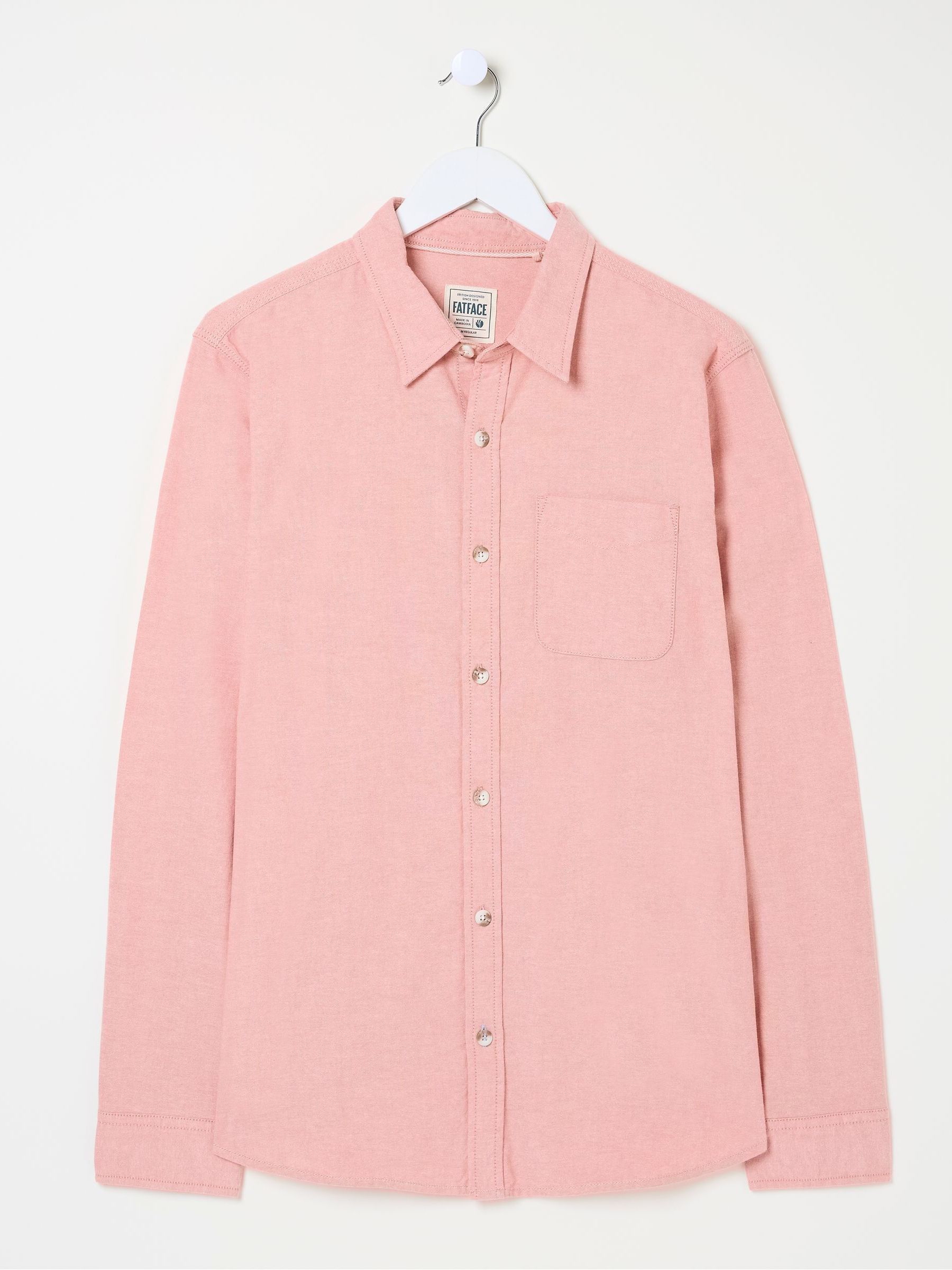 Dusky Pink Long Sleeve Oxford Shirt - Image 5 of 5