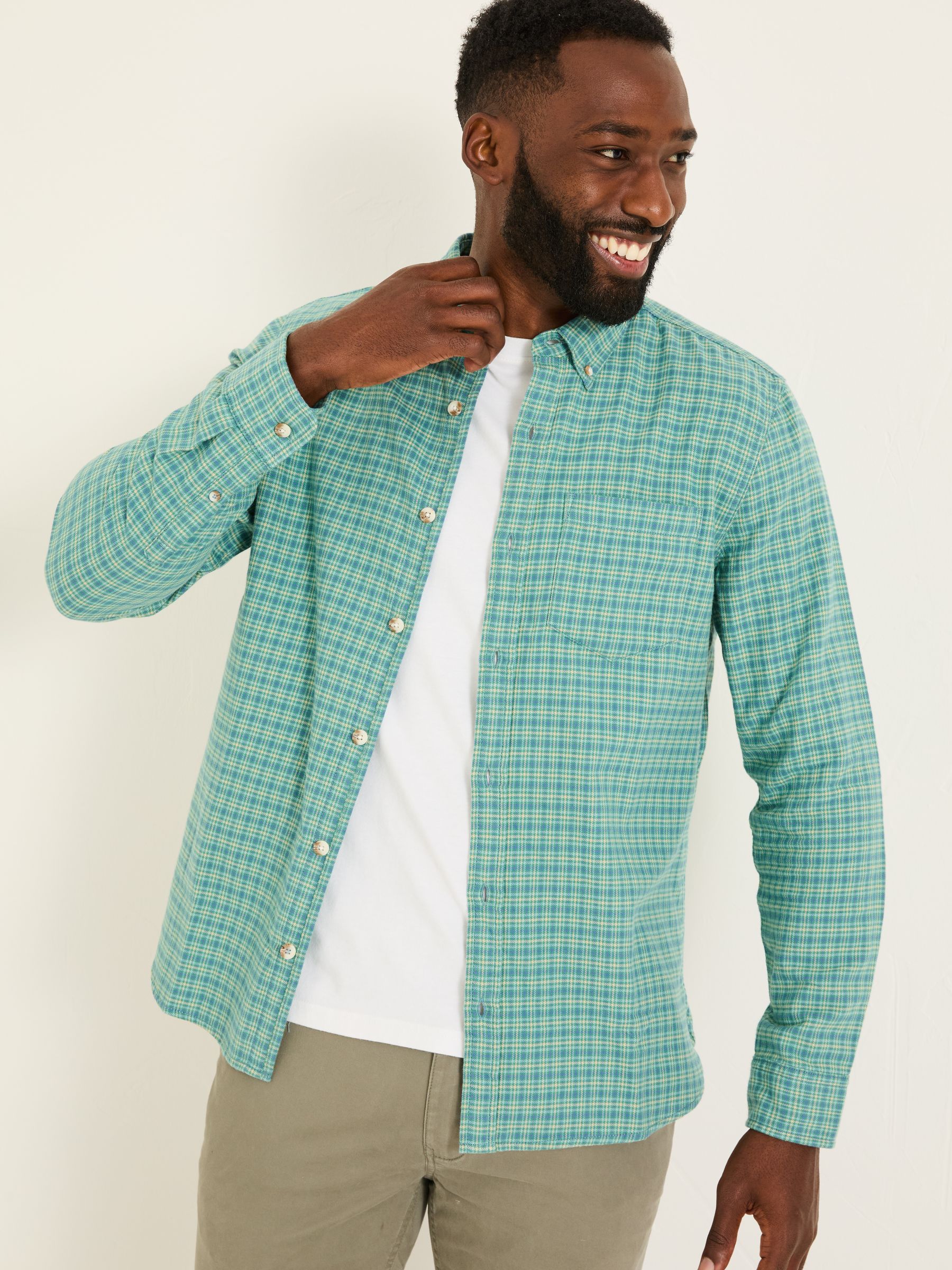 Bath Light Teal Long Sleeve Check Shirt - Image 3 of 6