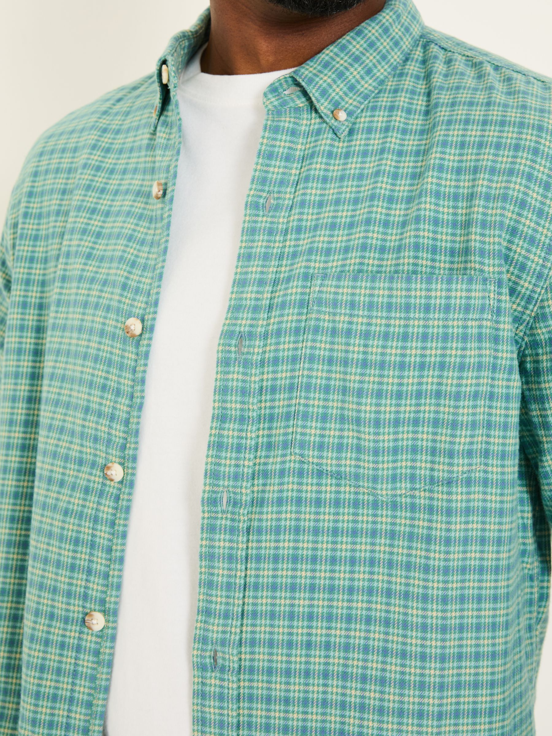 Bath Light Teal Long Sleeve Check Shirt - Image 5 of 6