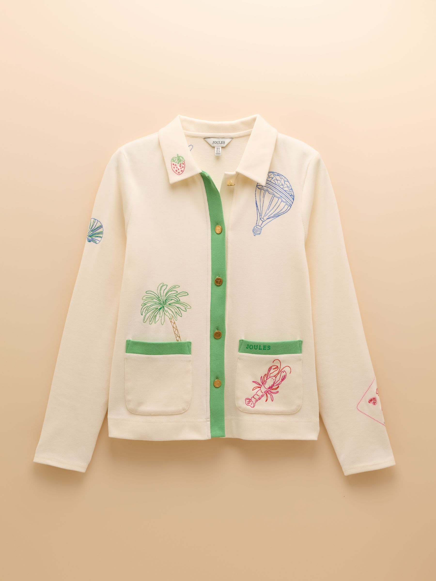 Harbour Embroidered Cream Jersey Cardigan - Image 15 of 15