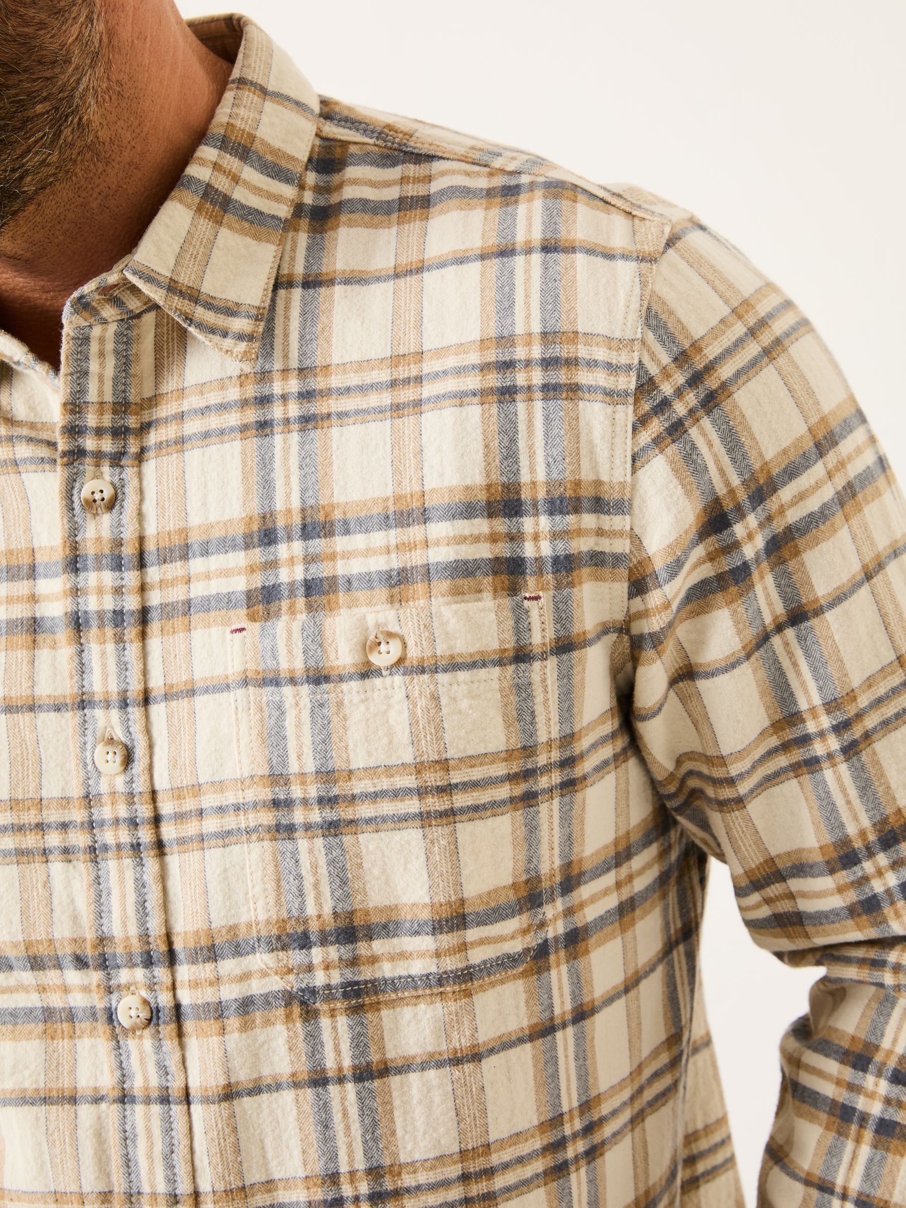 Natural Long Sleeve Trent Check Shirt - Image 4 of 5