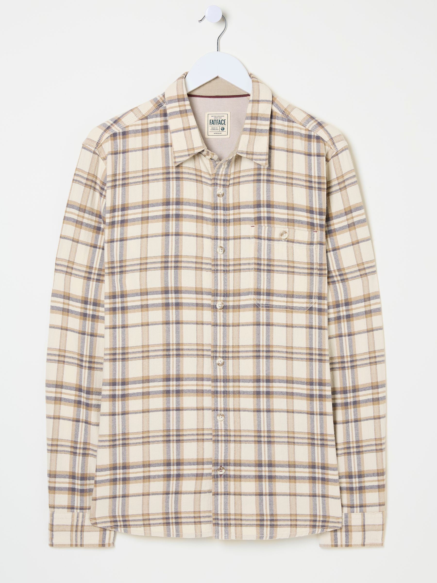 Natural Long Sleeve Trent Check Shirt - Image 5 of 5