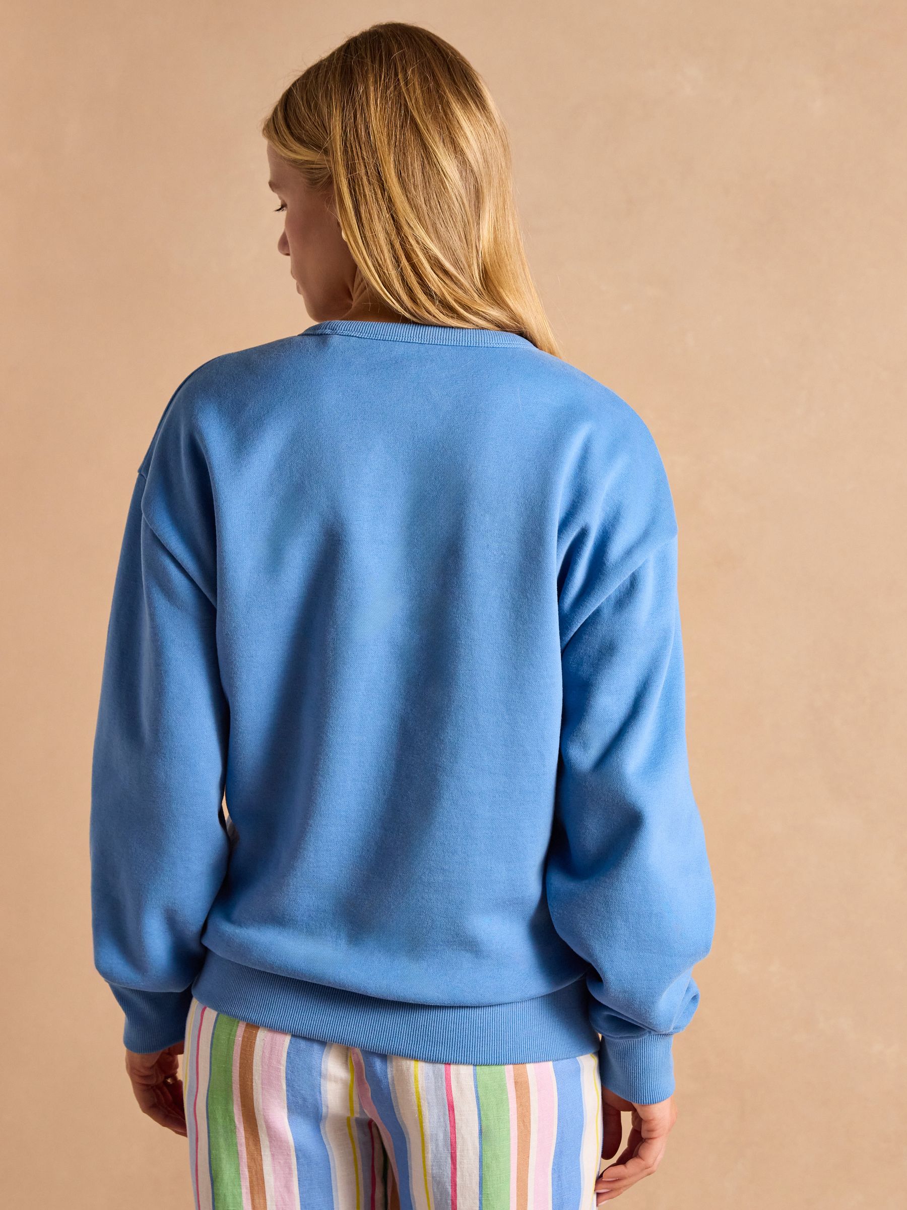 Graphic Blue Cotton Rich Crew Neck Sweatshirt - Image 2 of 7