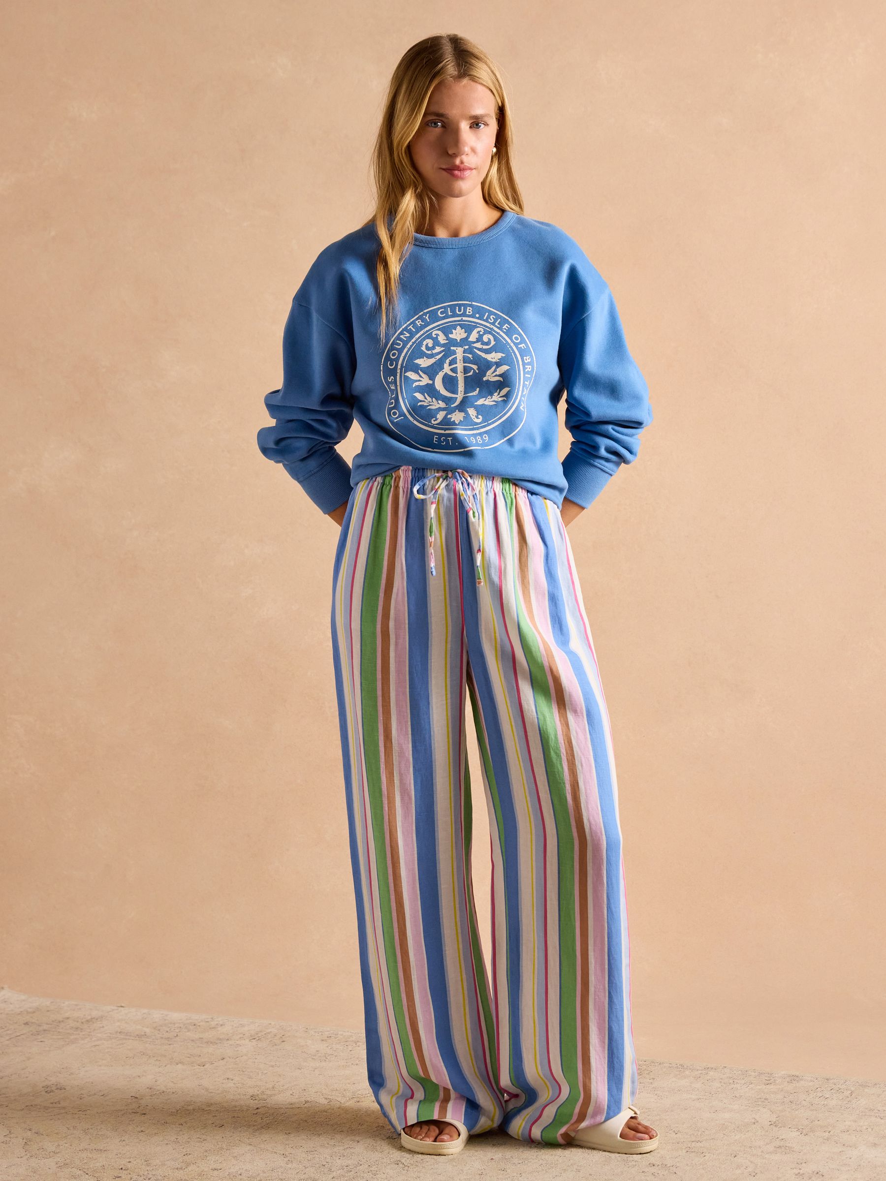 Graphic Blue Cotton Rich Crew Neck Sweatshirt - Image 3 of 7