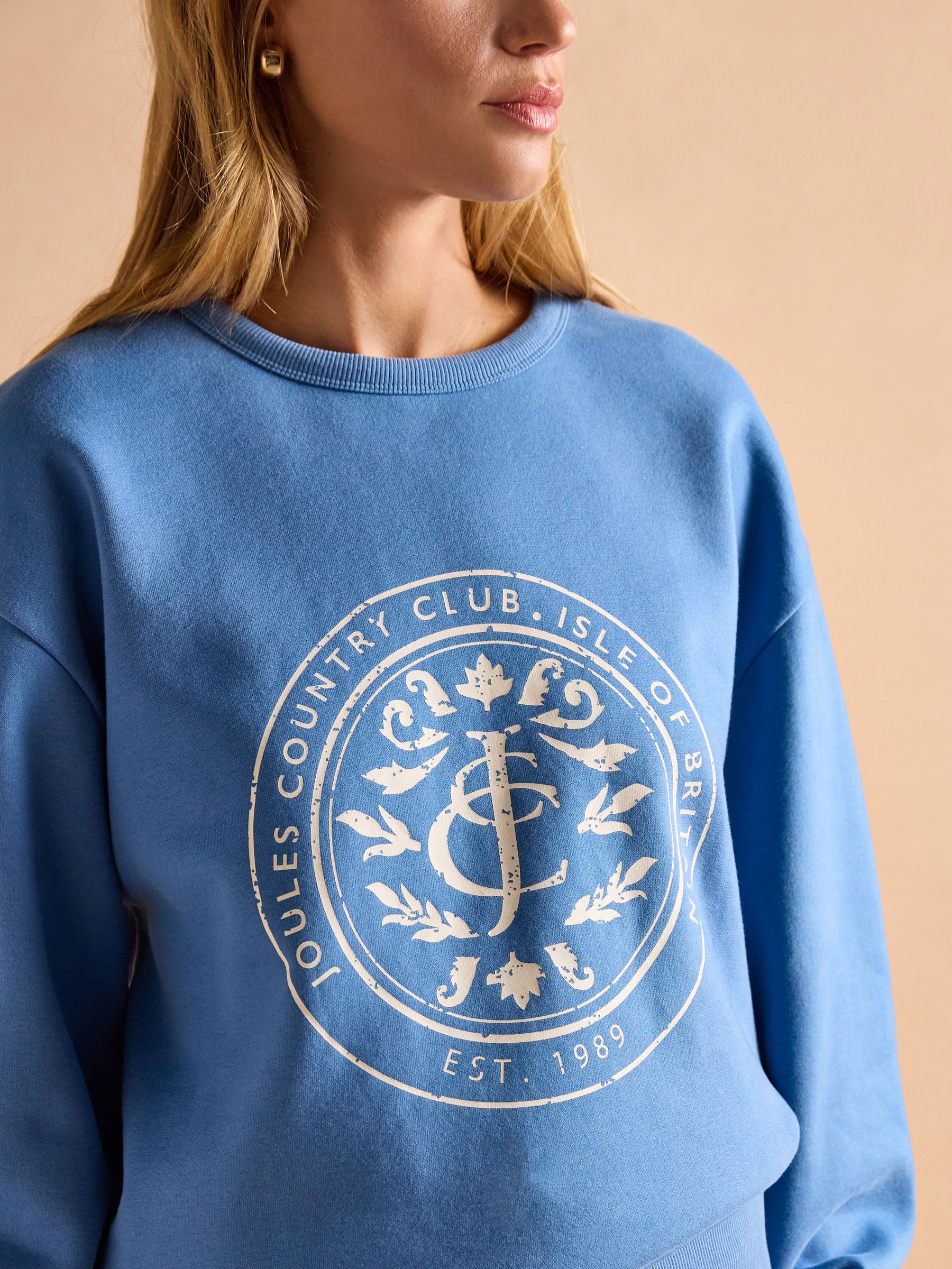Graphic Blue Cotton Rich Crew Neck Sweatshirt - Image 5 of 7