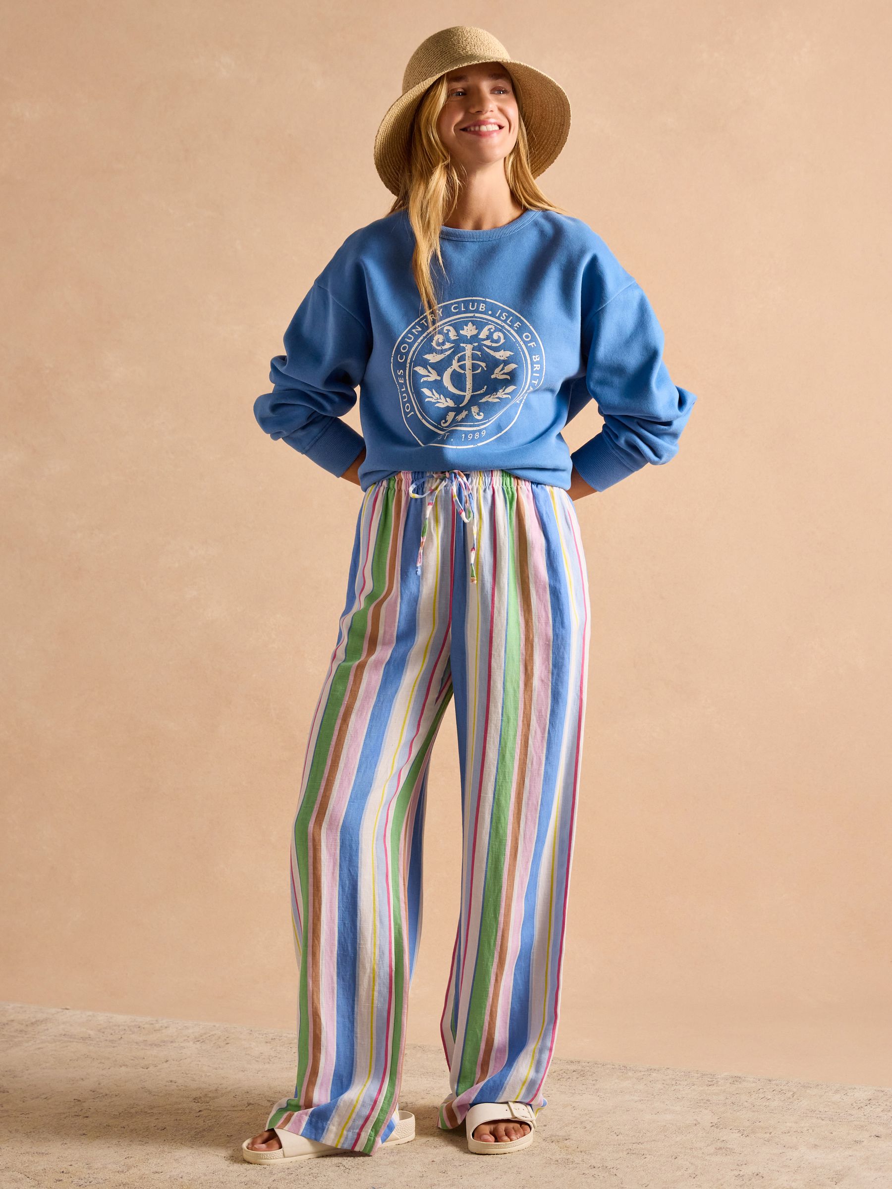 Graphic Blue Cotton Rich Crew Neck Sweatshirt - Image 6 of 7