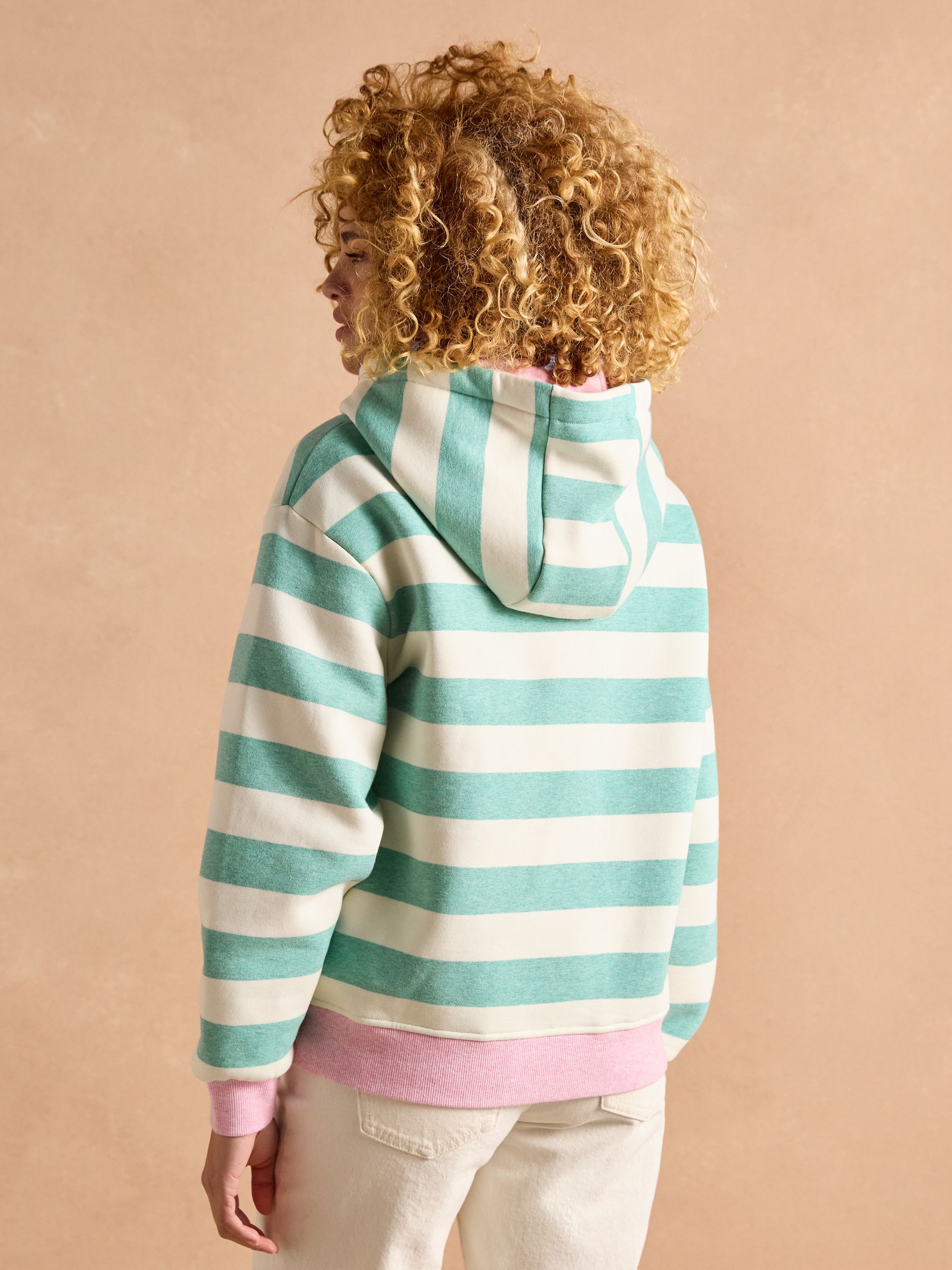 Milbourne Green Marl Stripe Cotton Rich Hoodie - Image 2 of 9