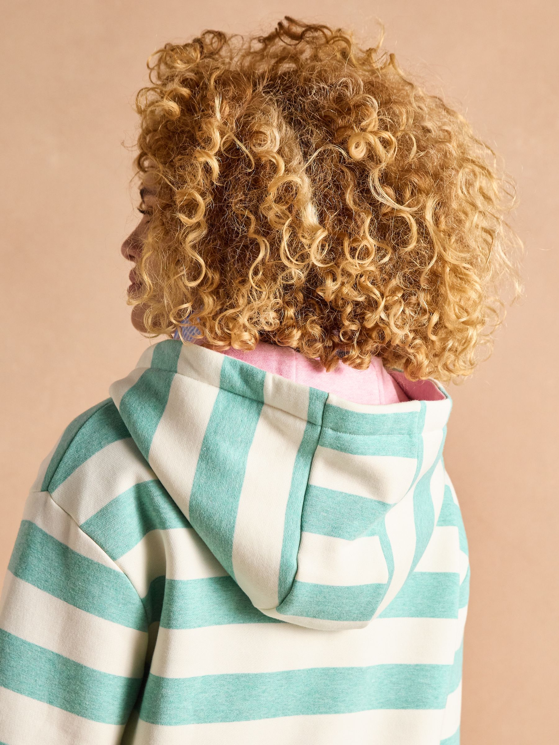 Milbourne Green Marl Stripe Cotton Rich Hoodie - Image 5 of 9