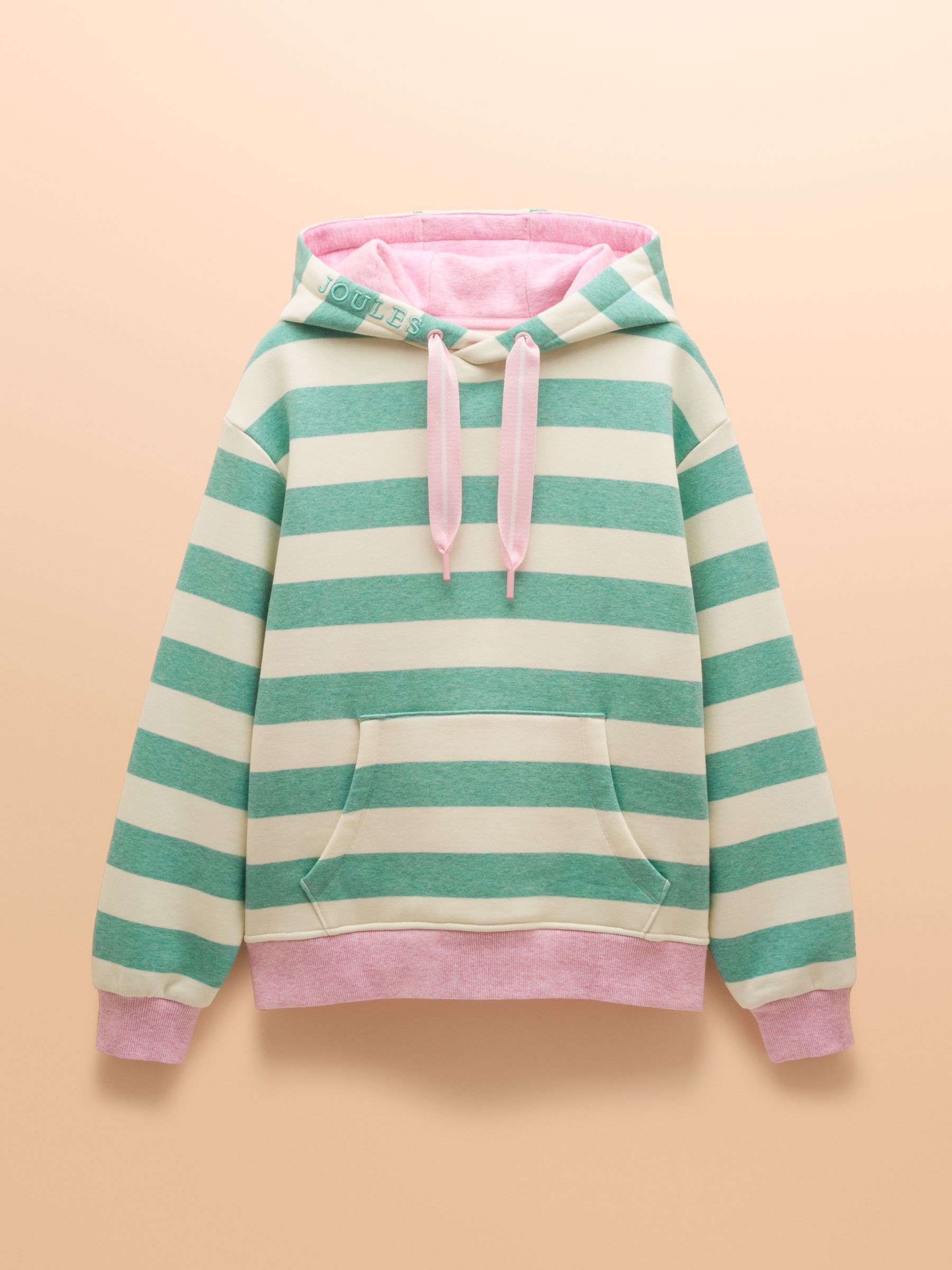 Milbourne Green Marl Stripe Cotton Rich Hoodie - Image 9 of 9