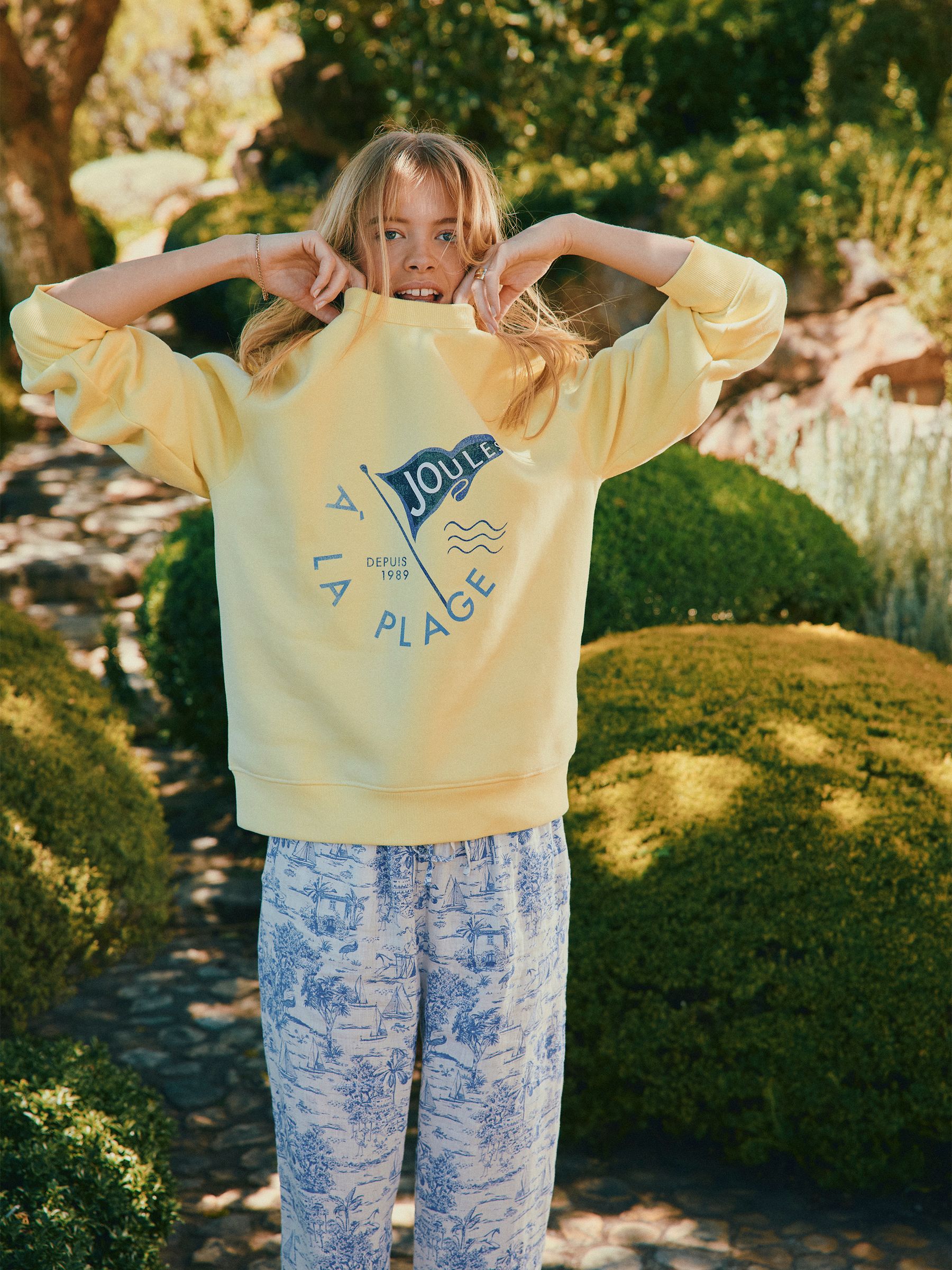 Graphic Yellow Cotton Rich Crew Neck Sweatshirt - Image 2 of 8