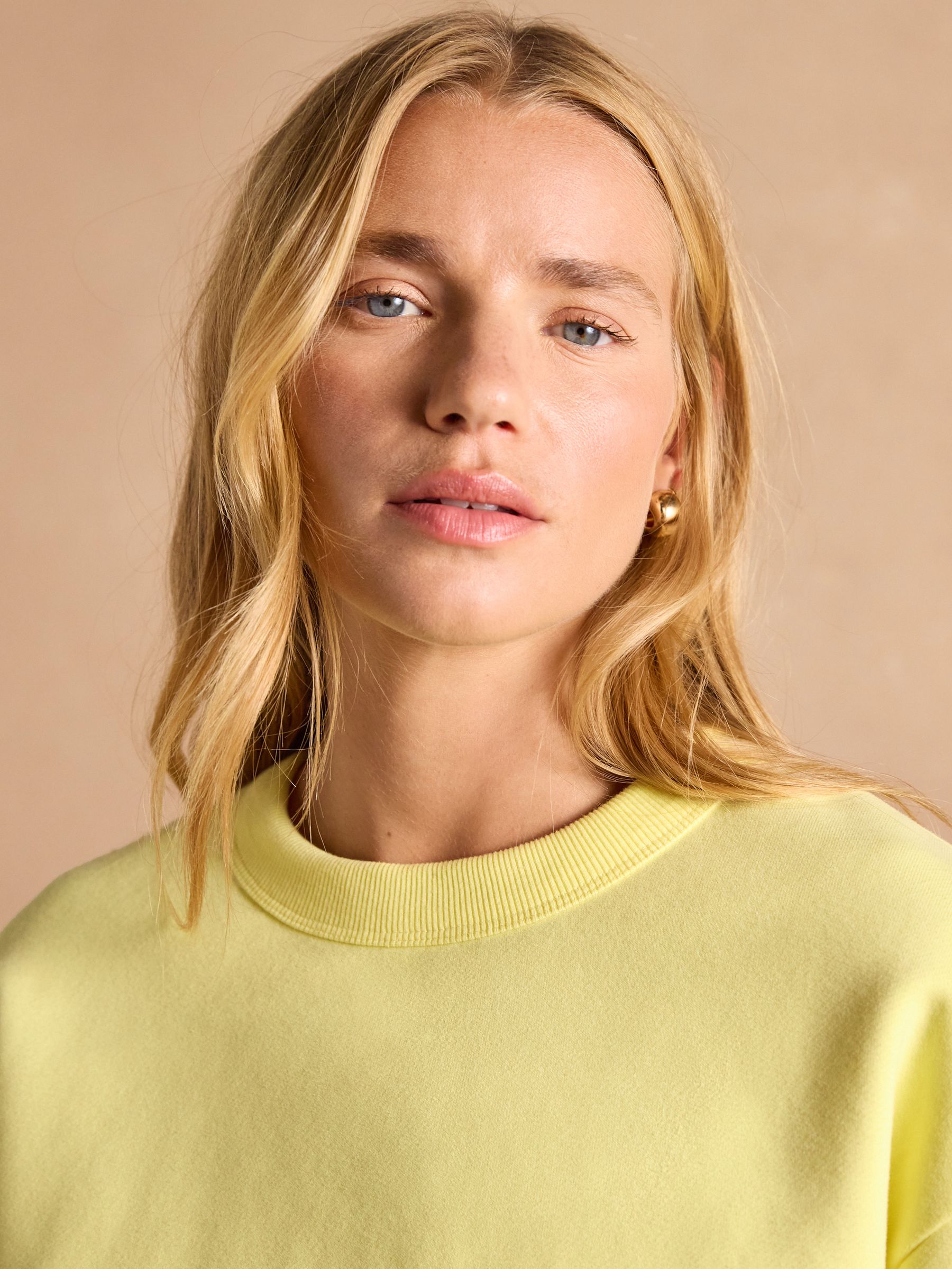 Graphic Yellow Cotton Rich Crew Neck Sweatshirt - Image 5 of 8