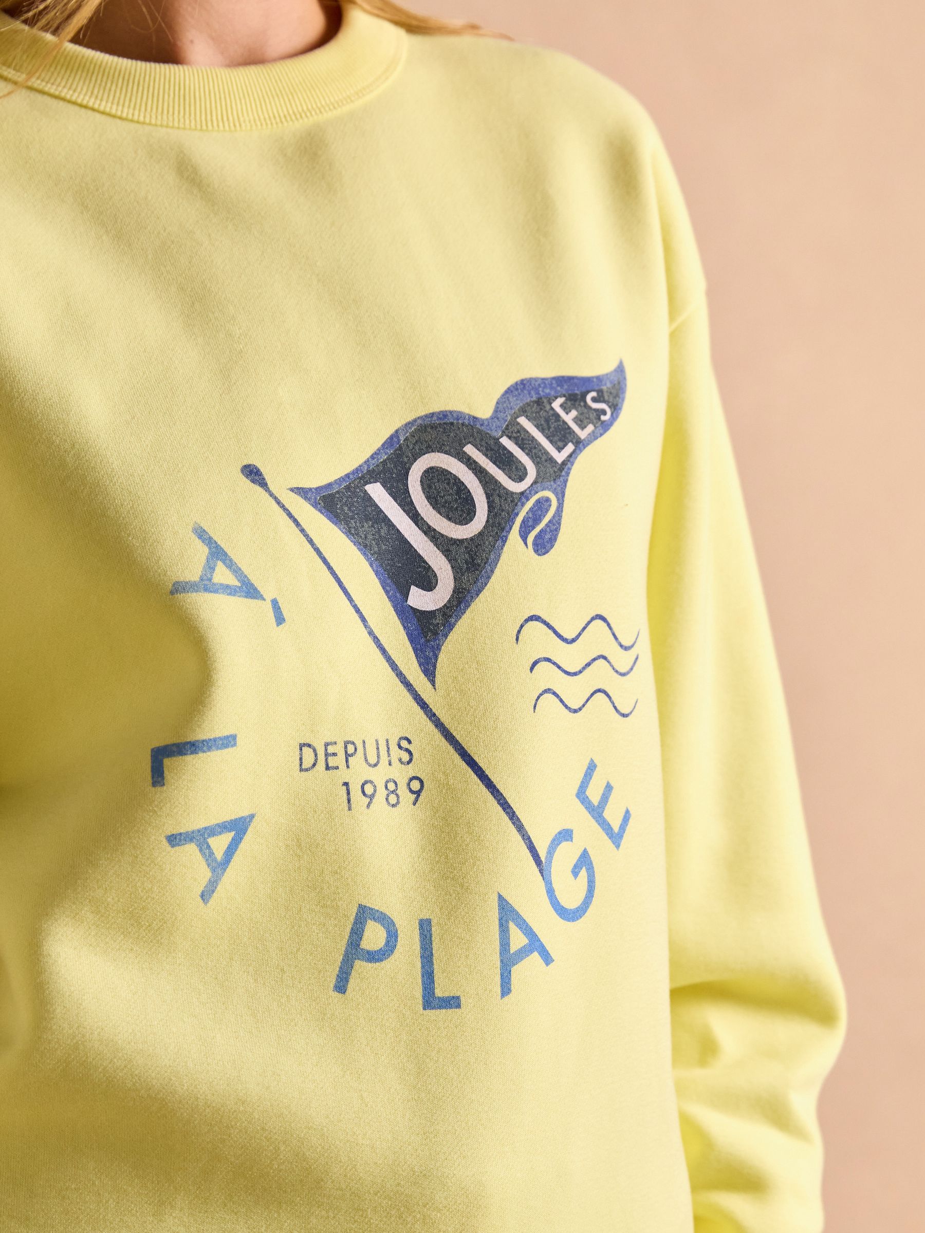Graphic Yellow Cotton Rich Crew Neck Sweatshirt - Image 6 of 8