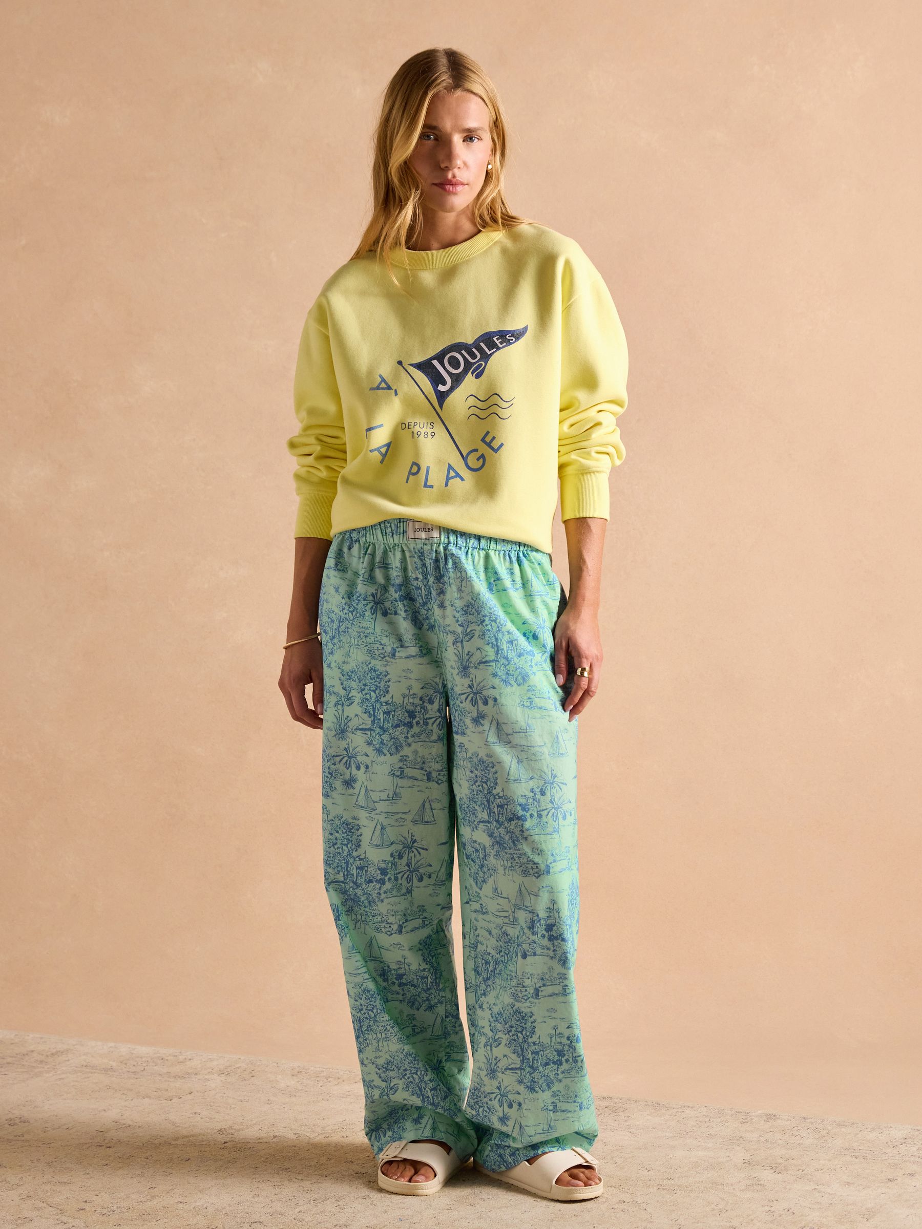 Graphic Yellow Cotton Rich Crew Neck Sweatshirt - Image 7 of 8