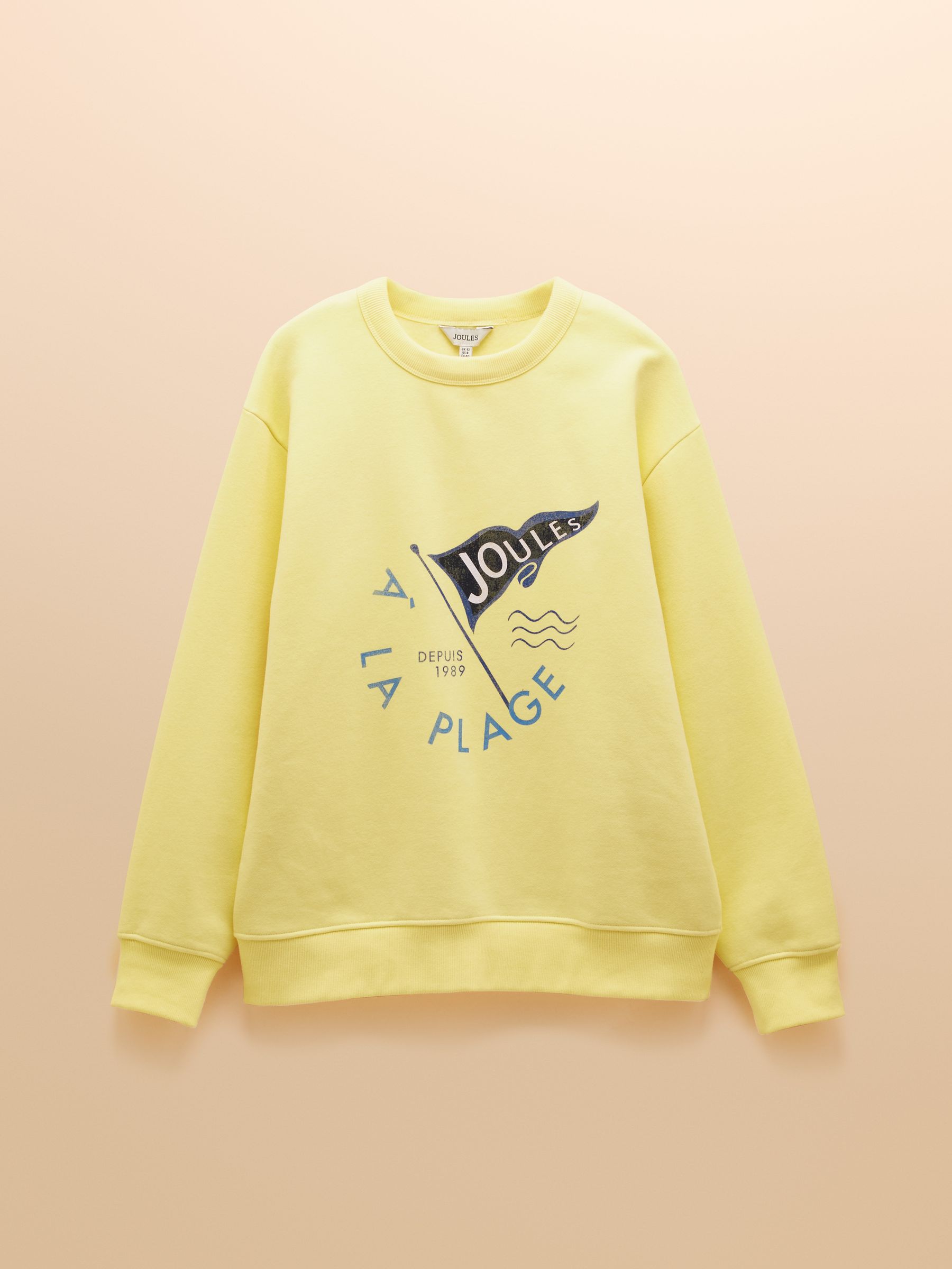 Graphic Yellow Cotton Rich Crew Neck Sweatshirt - Image 8 of 8