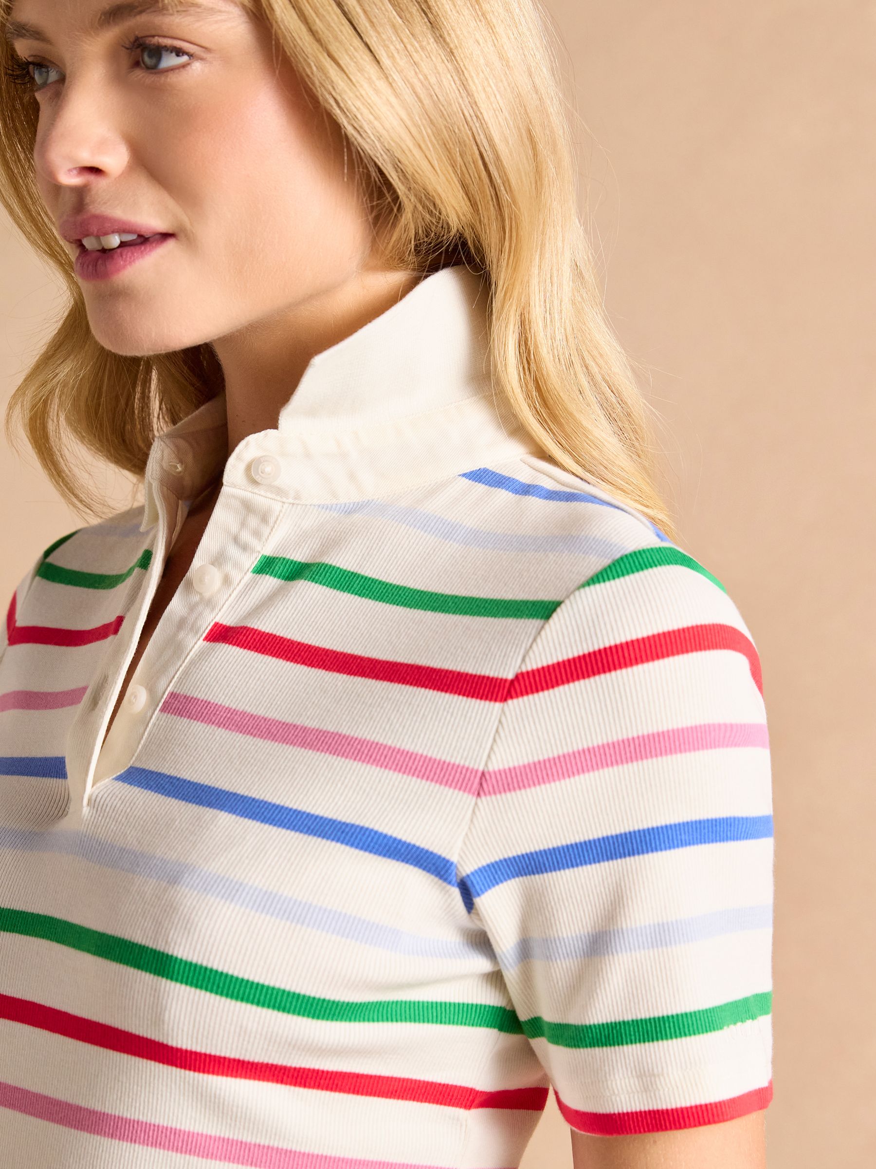 Fairfield Multi Short Sleeve Ribbed Polo Shirt - Image 3 of 6