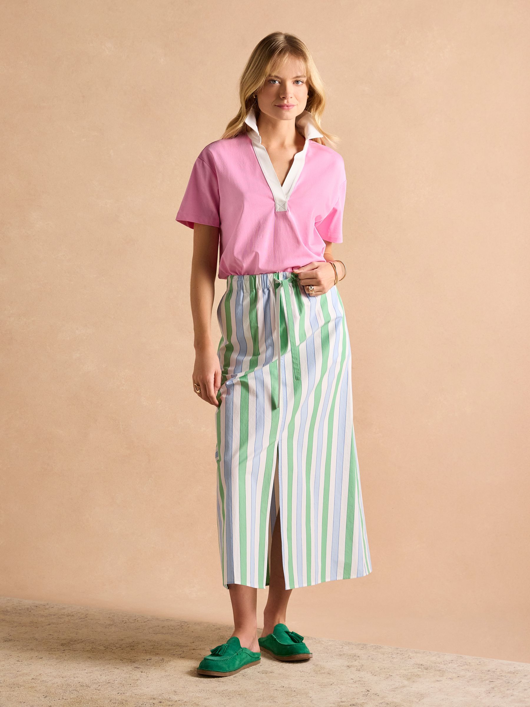 Tallie Pink Short Sleeve Combed 100% Cotton Collared Top - Image 2 of 7