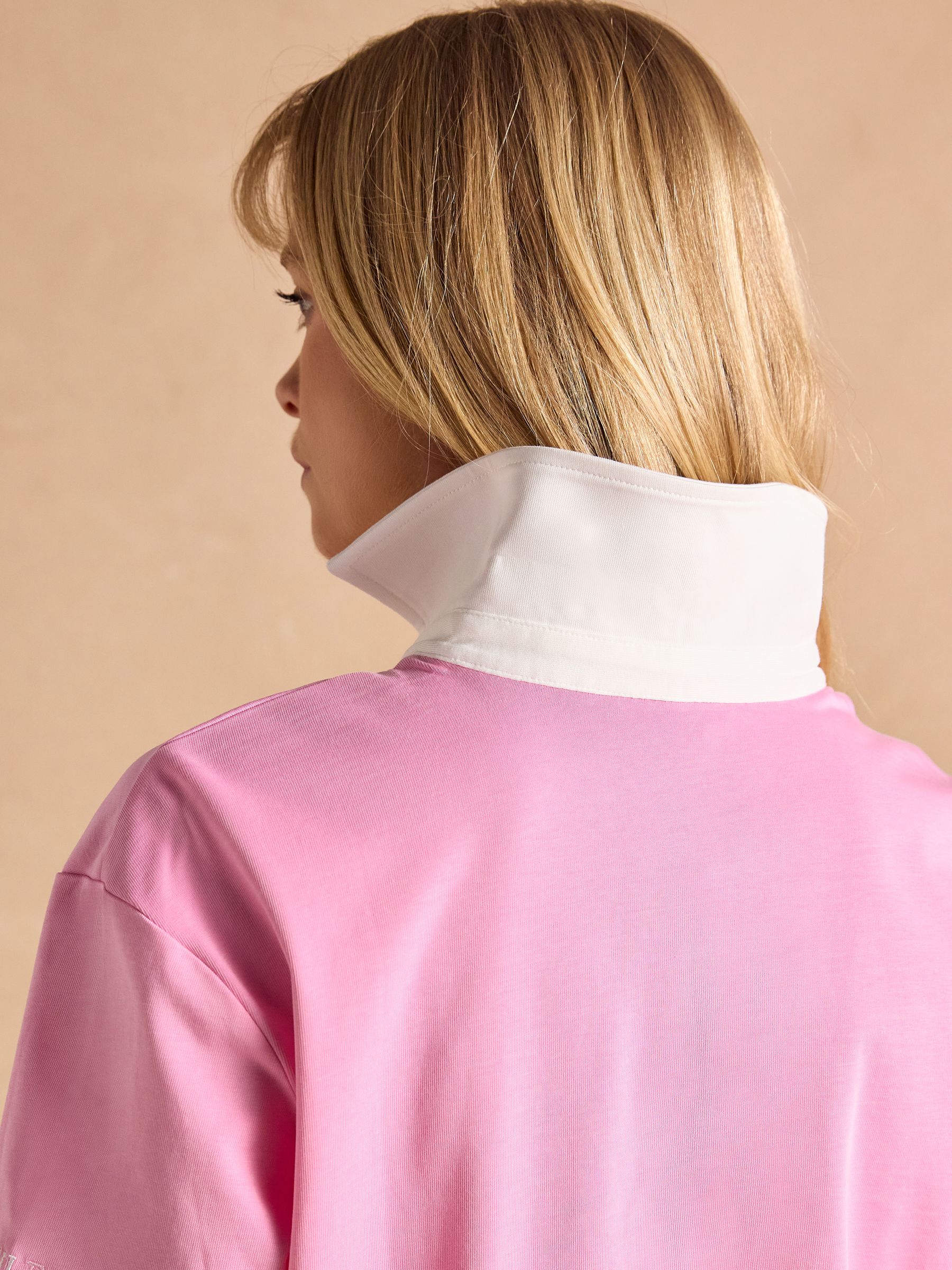 Tallie Pink Short Sleeve Combed 100% Cotton Collared Top - Image 6 of 7