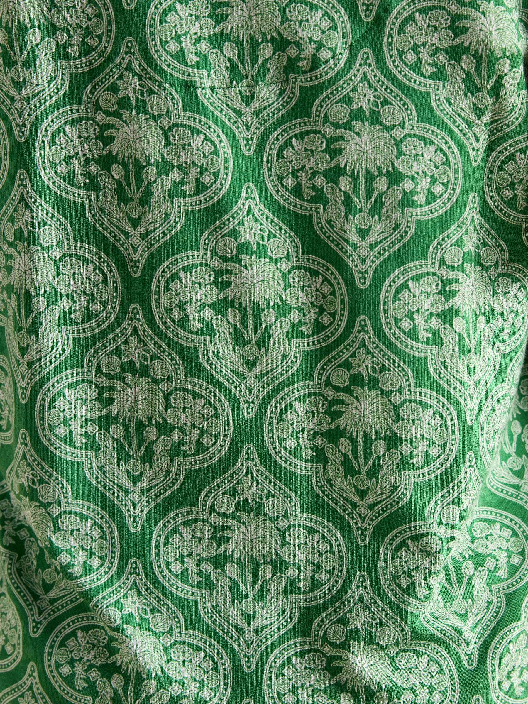 Nia Green Pleat Front Jersey Top - Image 6 of 8