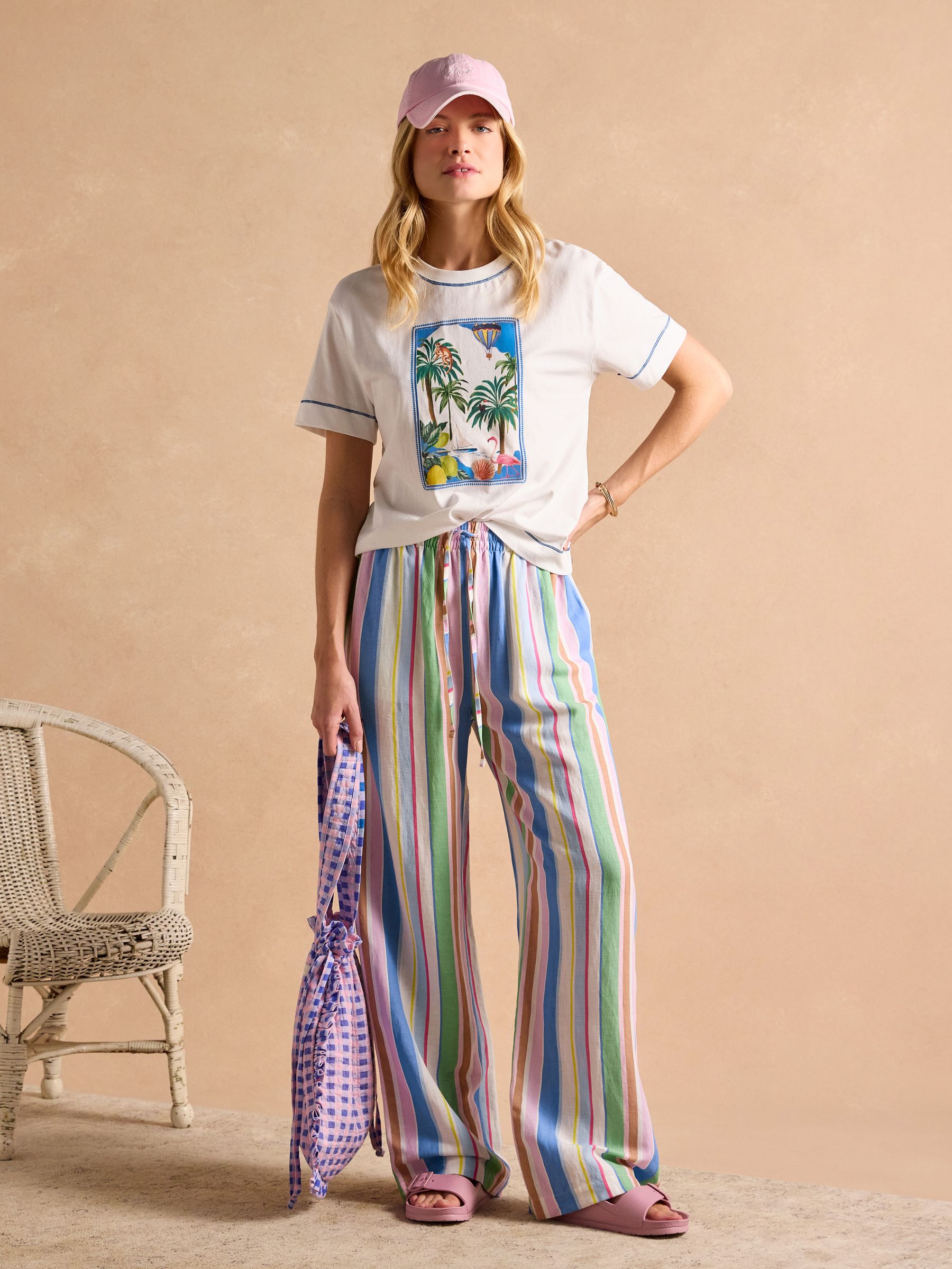 White Postcard Graphic Cotton Short Sleeve T-Shirt - Image 6 of 8