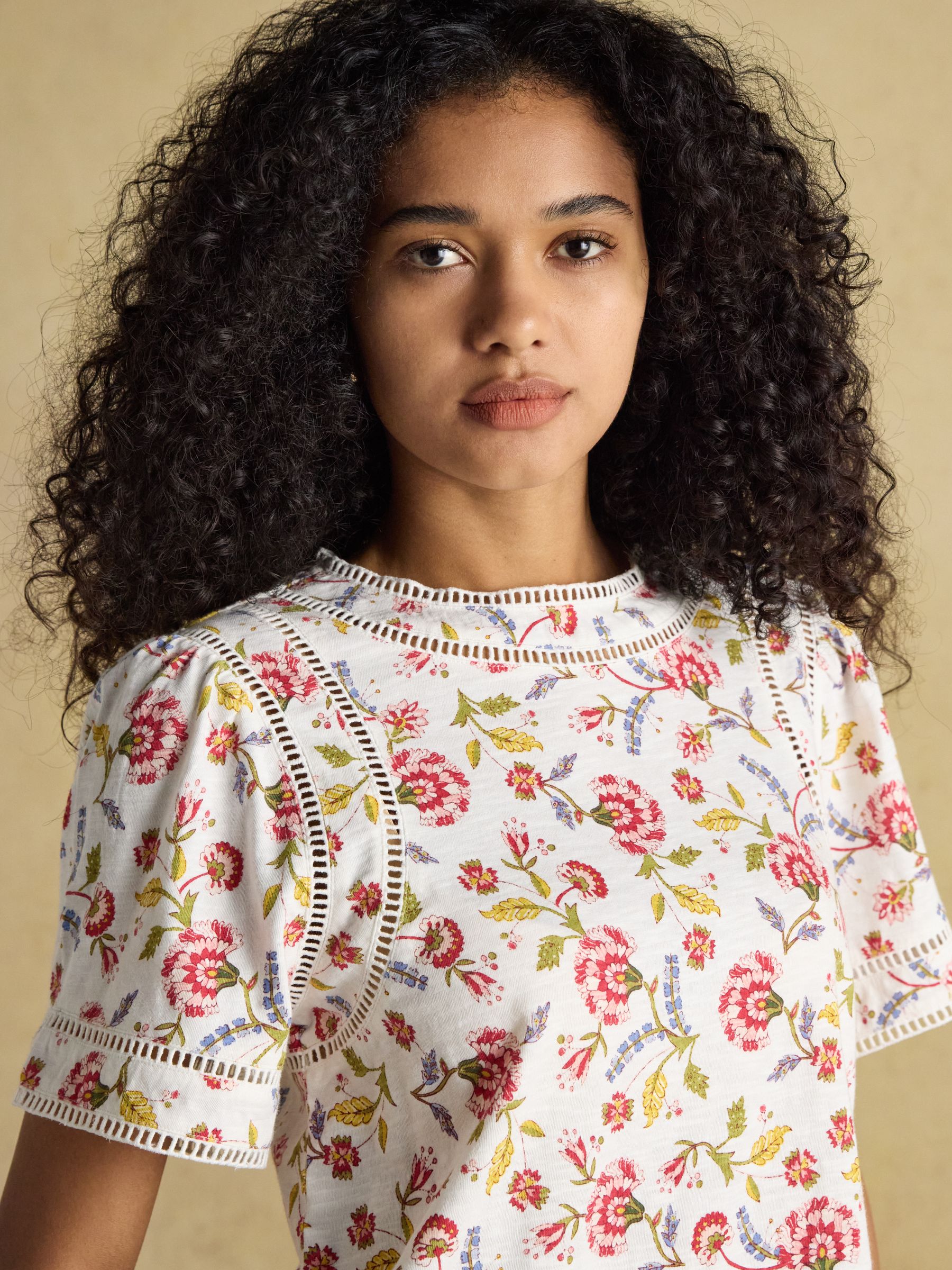 Sienna Provence Floral Ladder Trim T-Shirt - Image 3 of 8