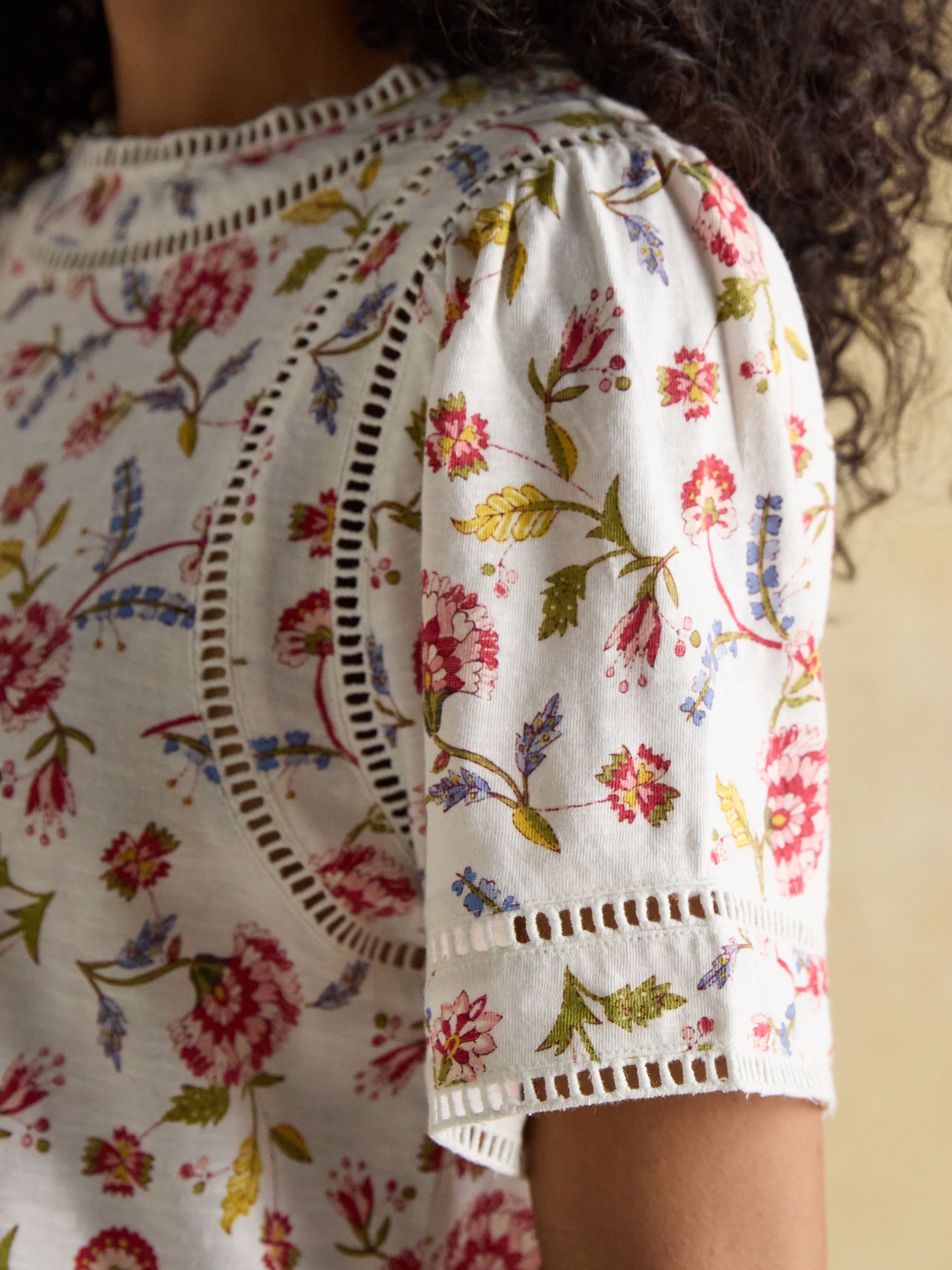Sienna Provence Floral Ladder Trim T-Shirt - Image 4 of 8