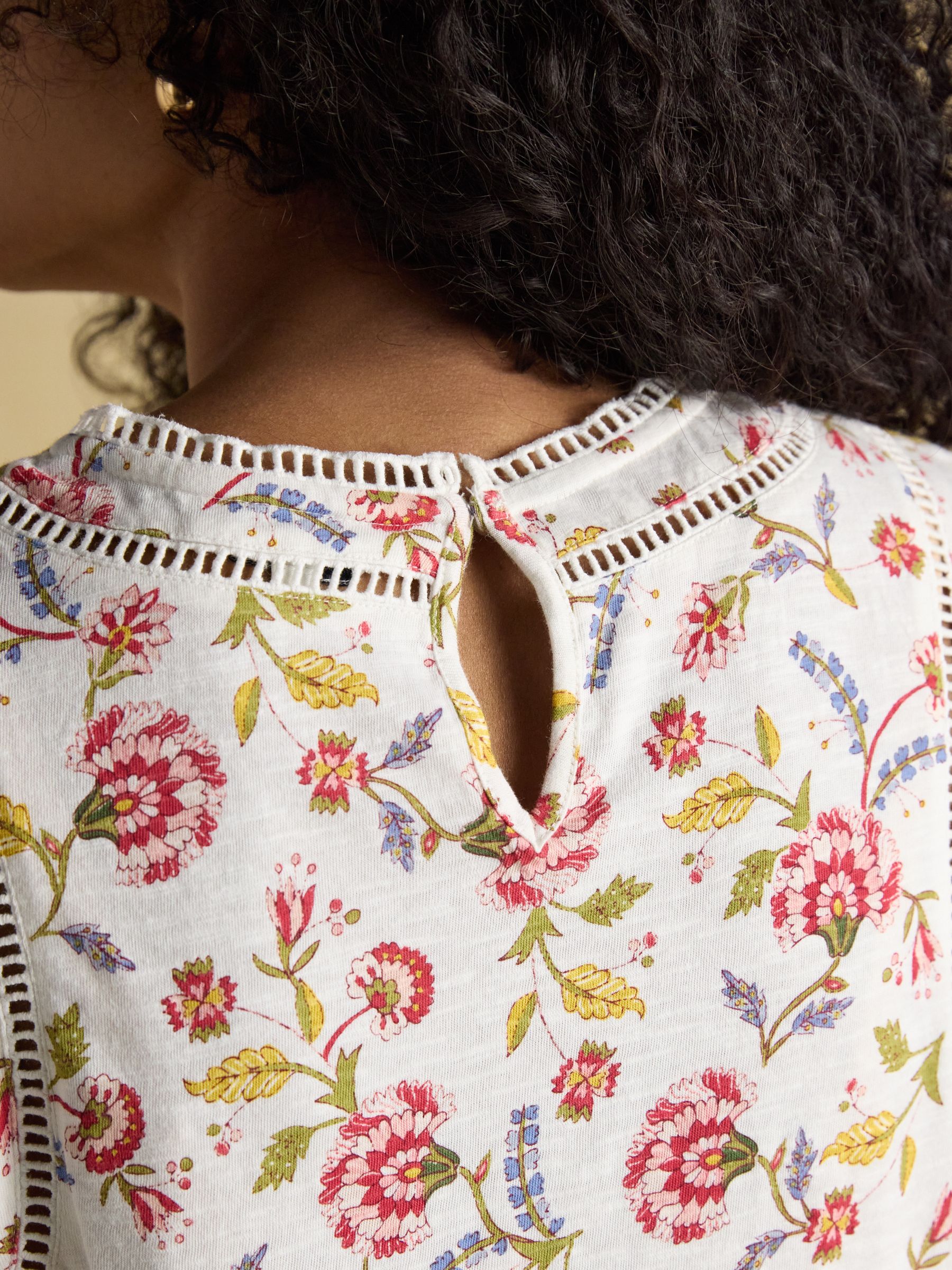 Sienna Provence Floral Ladder Trim T-Shirt - Image 6 of 8