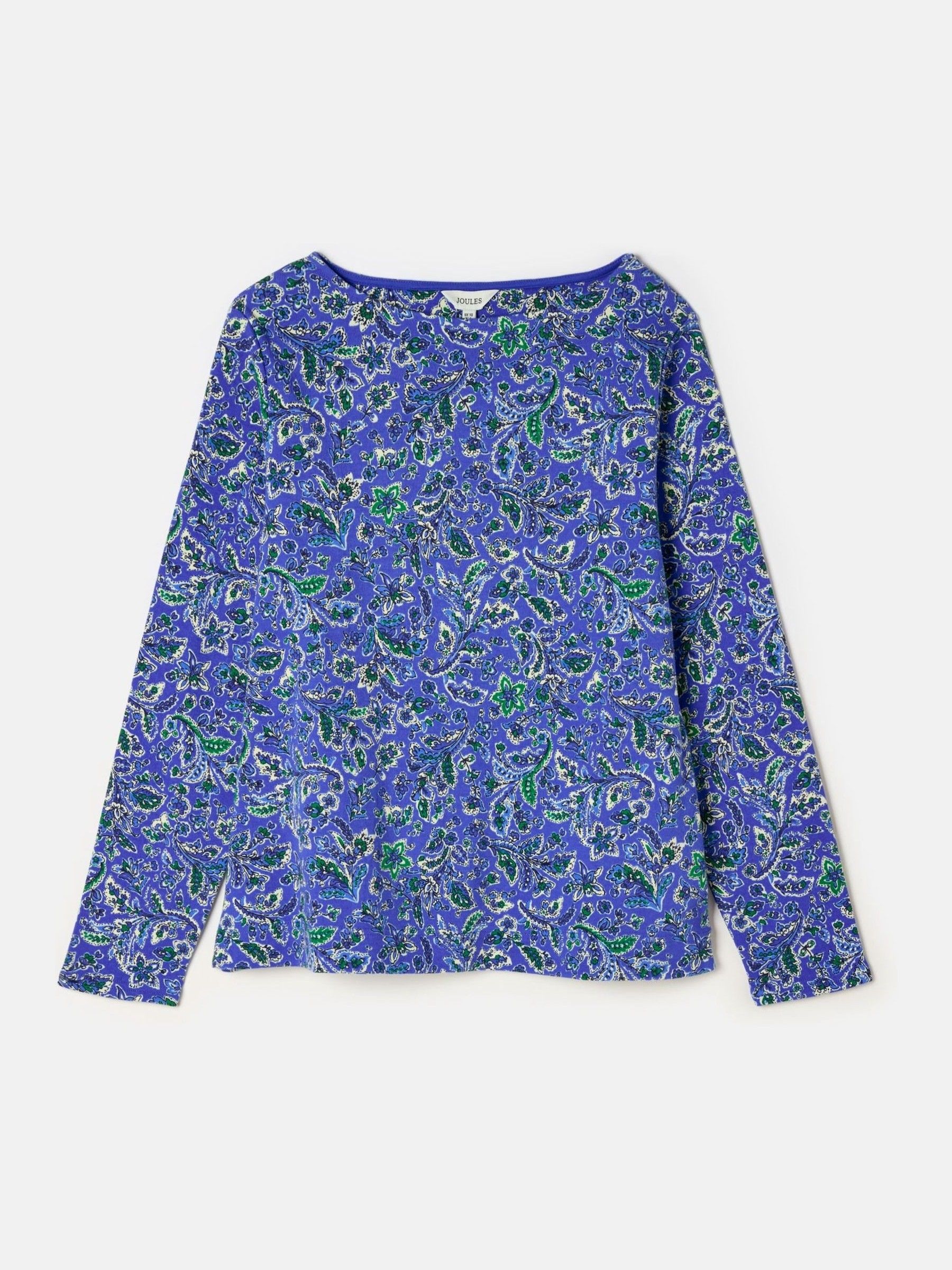 Harbour Blue Paisley Boat Neck Printed Top | Joules