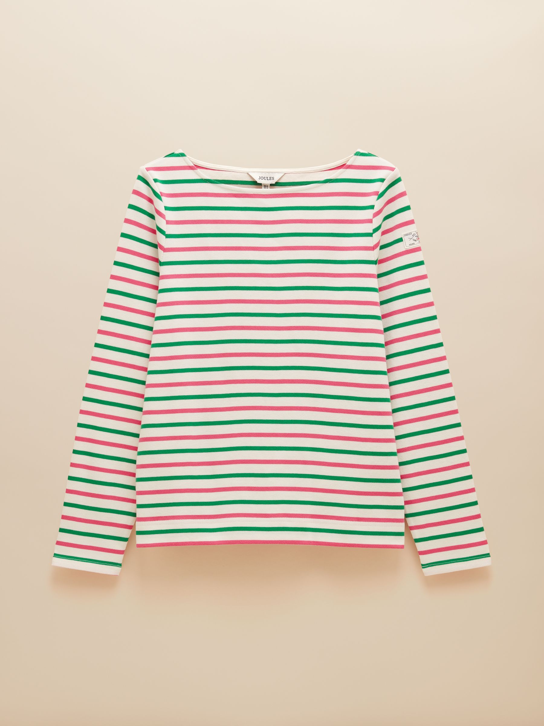 Harbour Pink & Green Striped Boat Neck Breton Top - Image 7 of 7