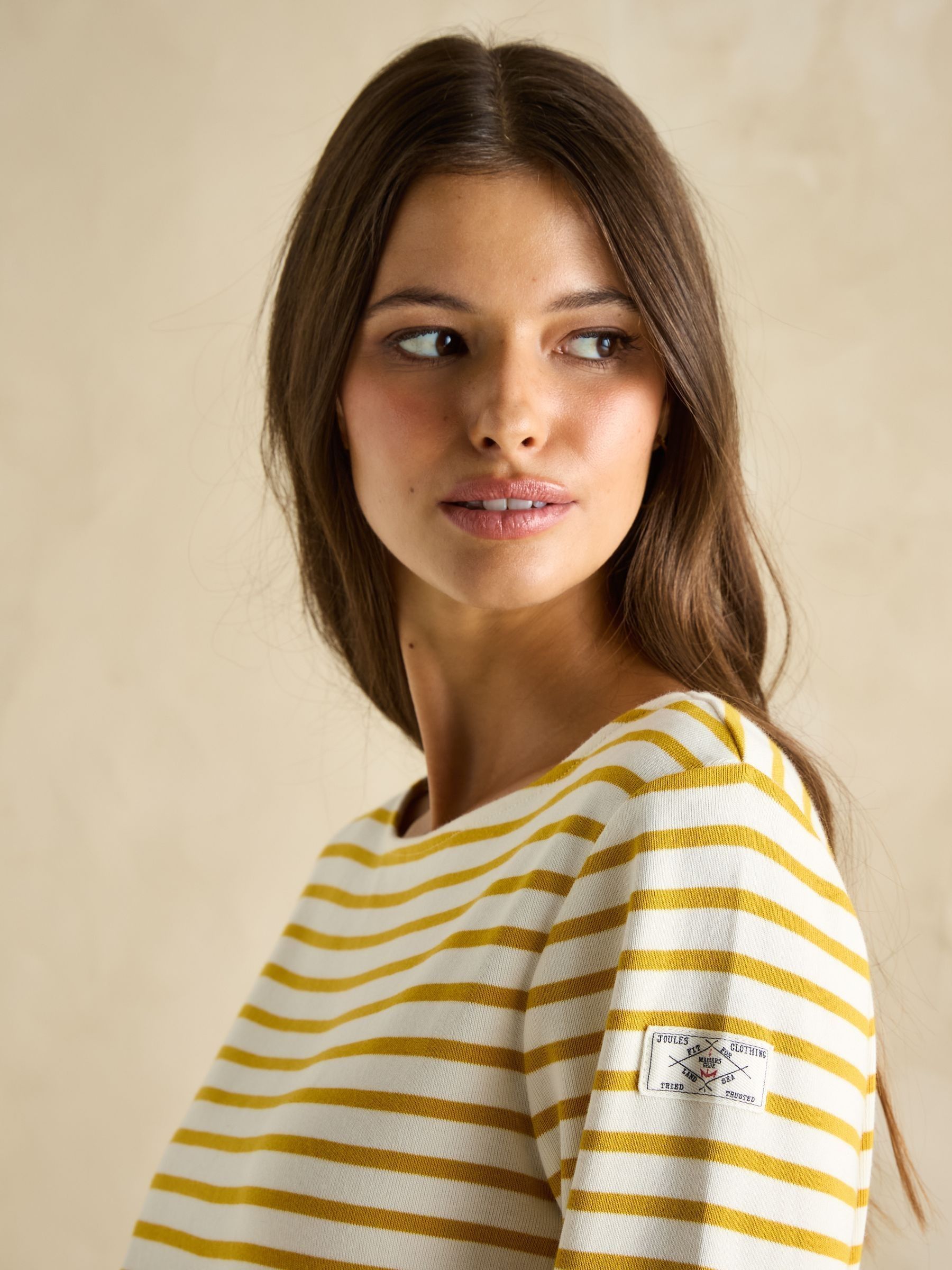 Harbour Mustard Yellow Boat Neck Breton Top - Image 7 of 8