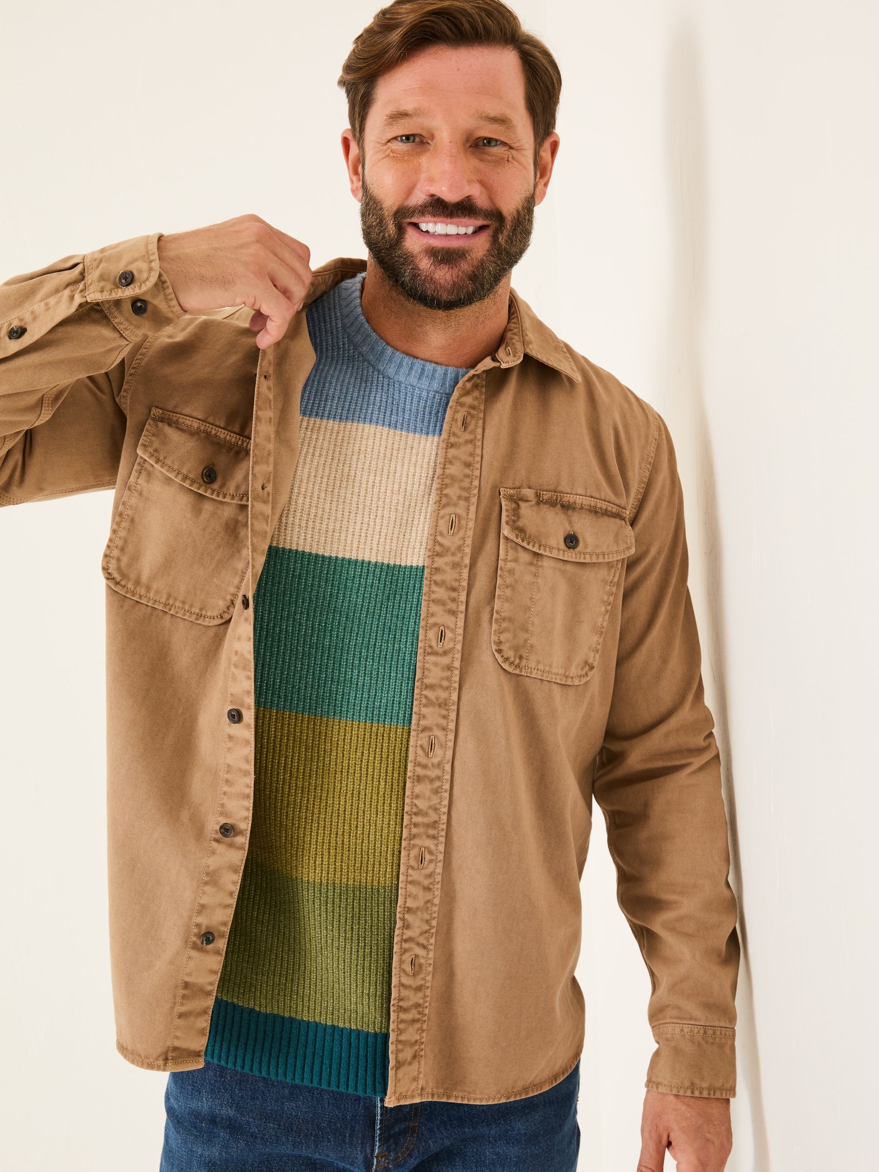 Filey Brown Long Sleeve Plain Shirt - Image 2 of 7