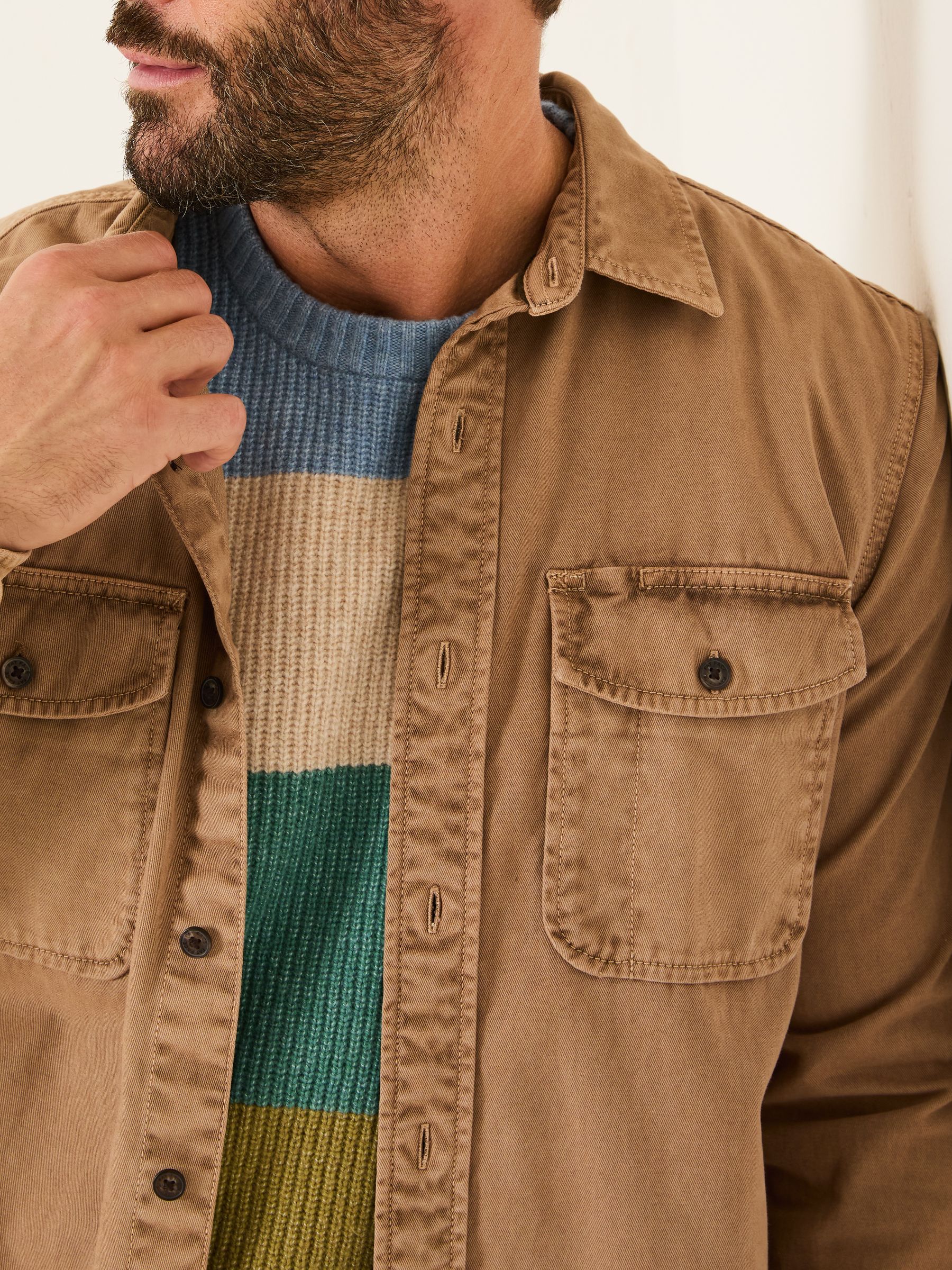 Filey Brown Long Sleeve Plain Shirt - Image 4 of 7