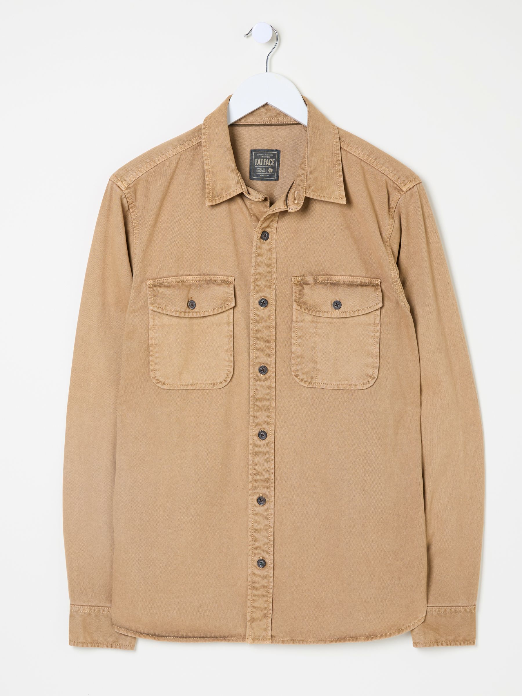 Filey Brown Long Sleeve Plain Shirt - Image 6 of 7
