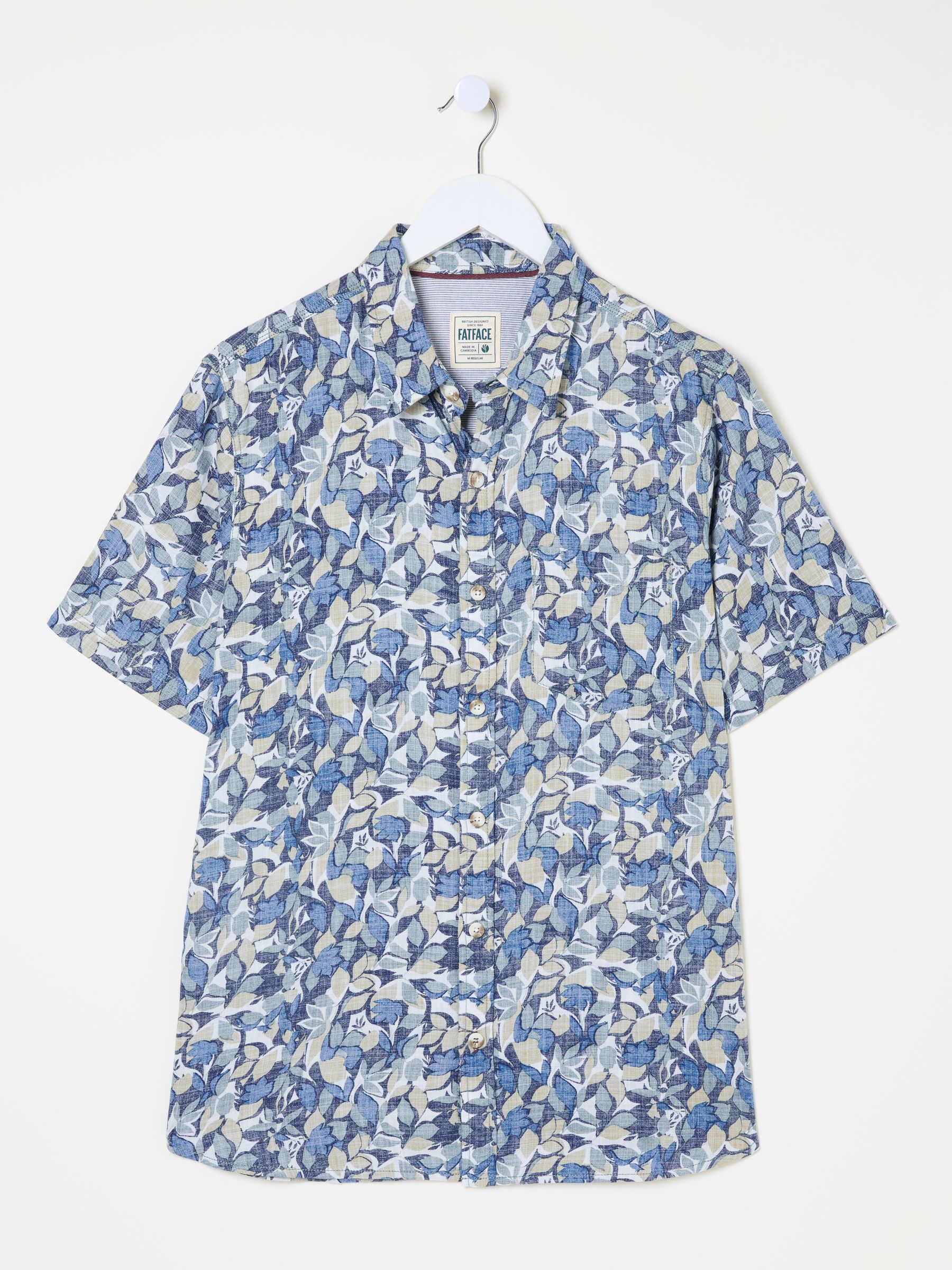 Blue Leaves Print Short Sleeve Shirt - Image 5 of 5