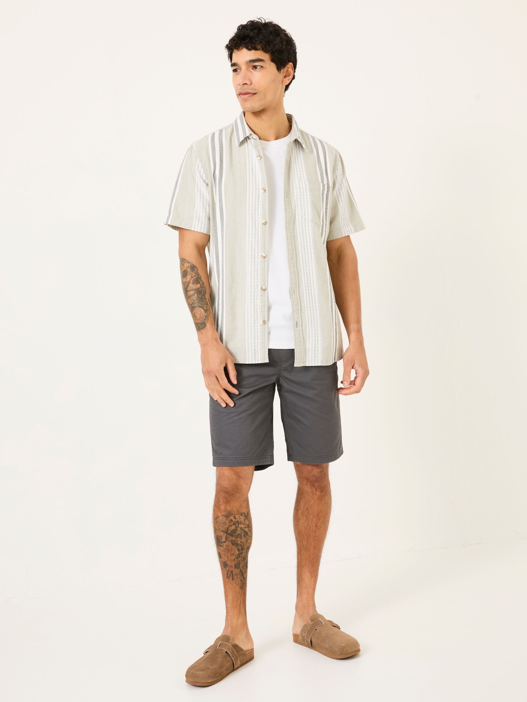 Light Green Short Sleeve Oask Stripe Shirt - Image 3 of 6