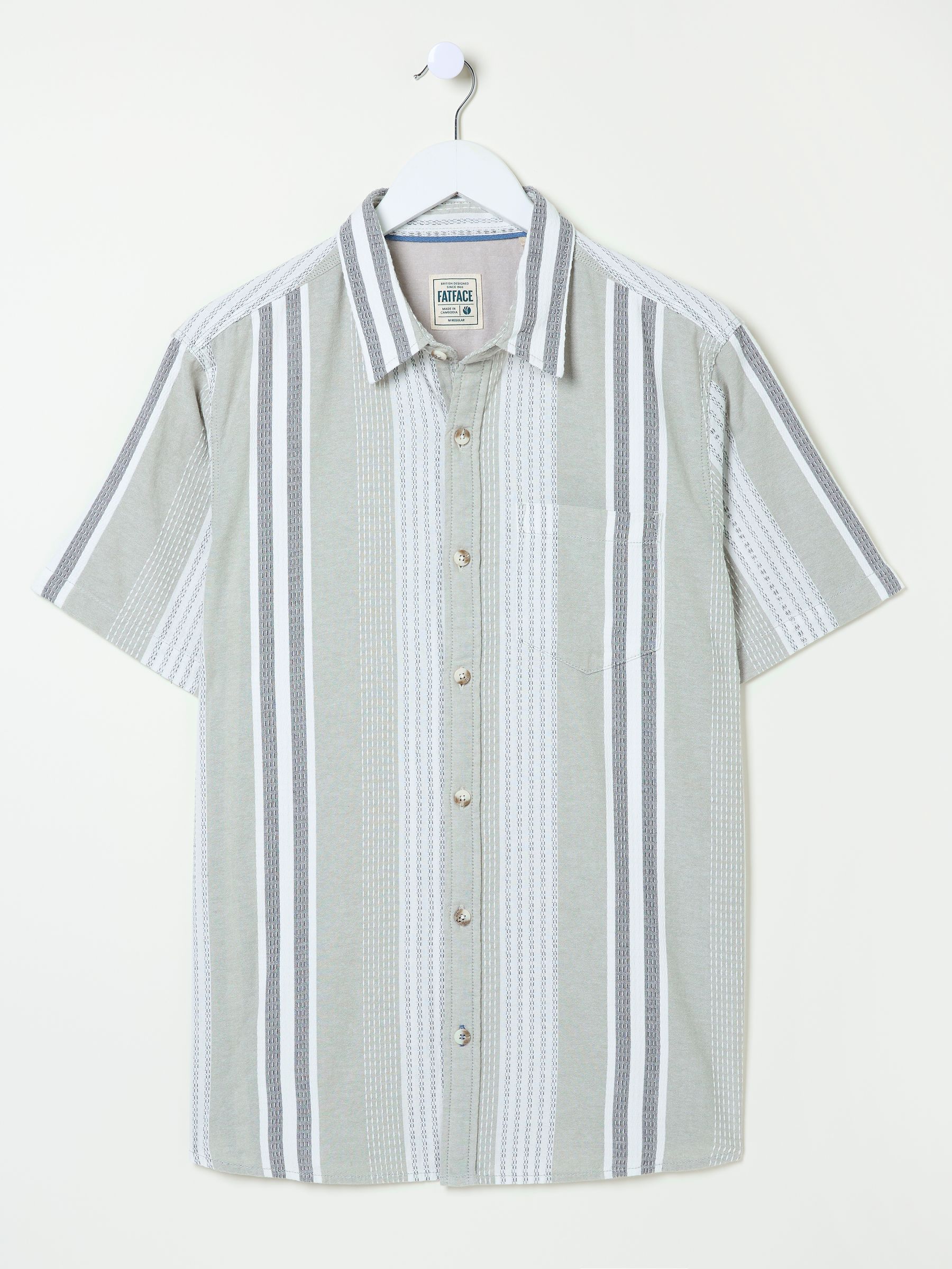 Light Green Short Sleeve Oask Stripe Shirt - Image 6 of 6