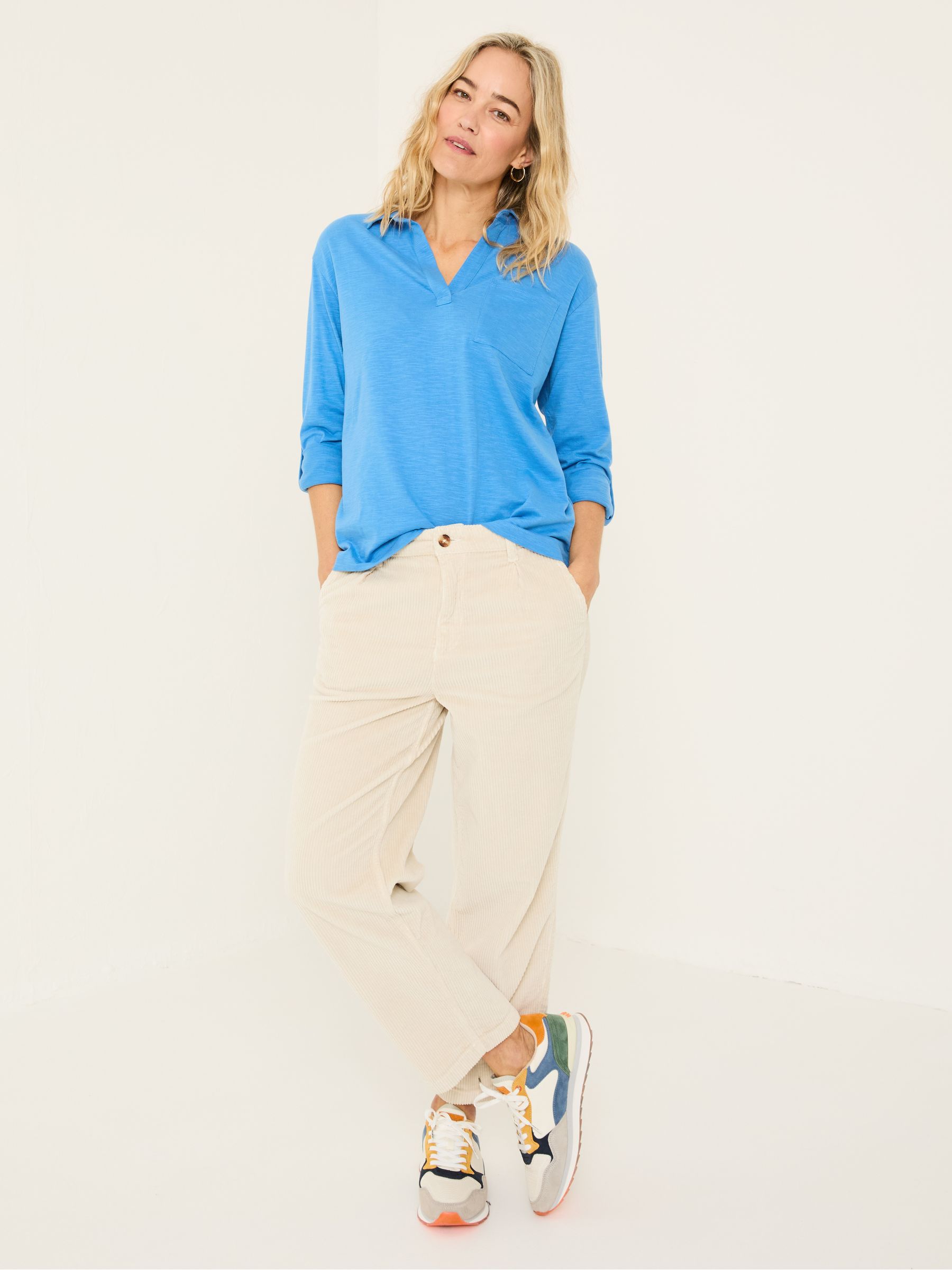 Paige Bright Blue 100% Cotton Jersey Shirt - Image 3 of 5