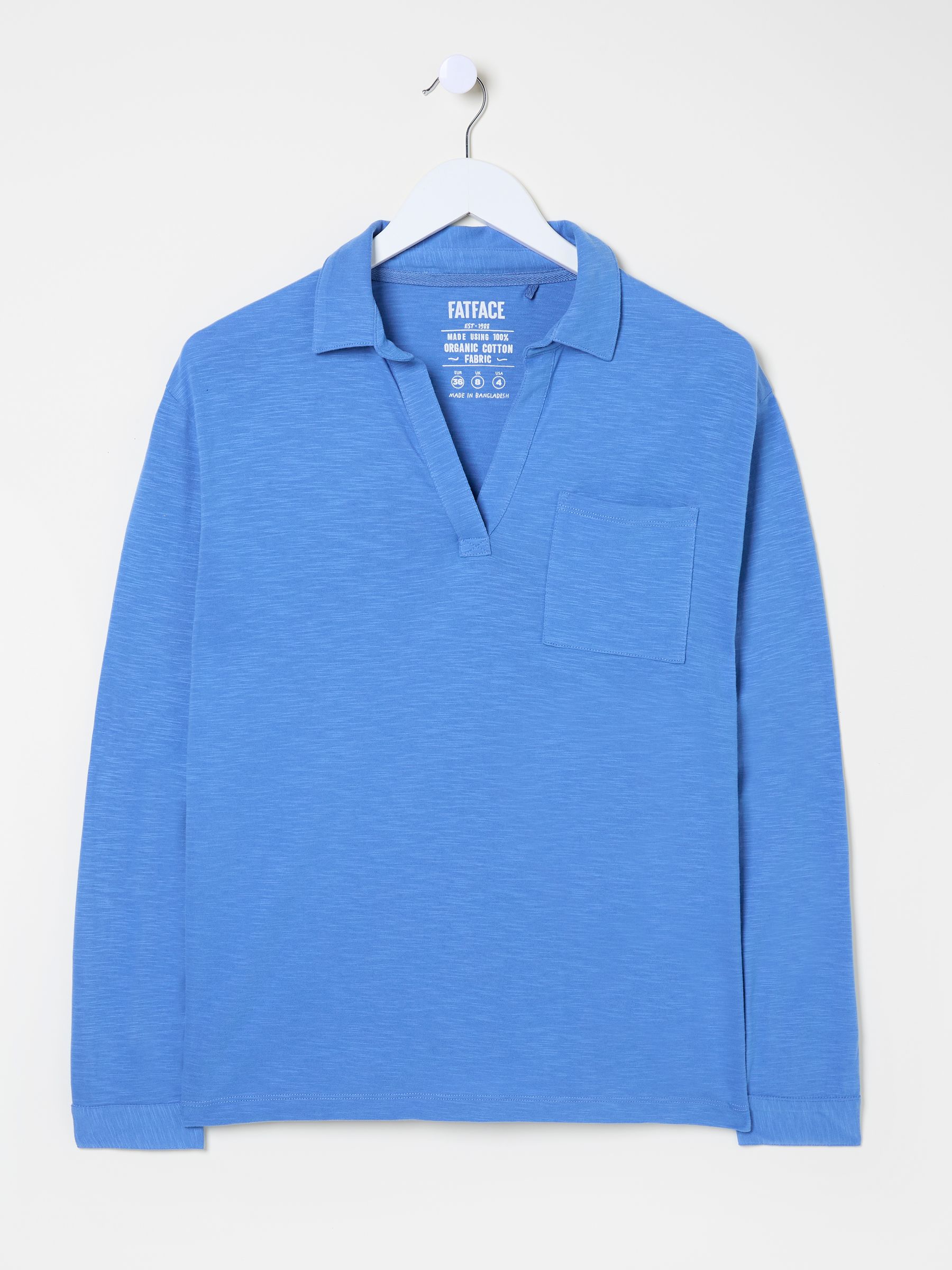Paige Bright Blue 100% Cotton Jersey Shirt - Image 5 of 5
